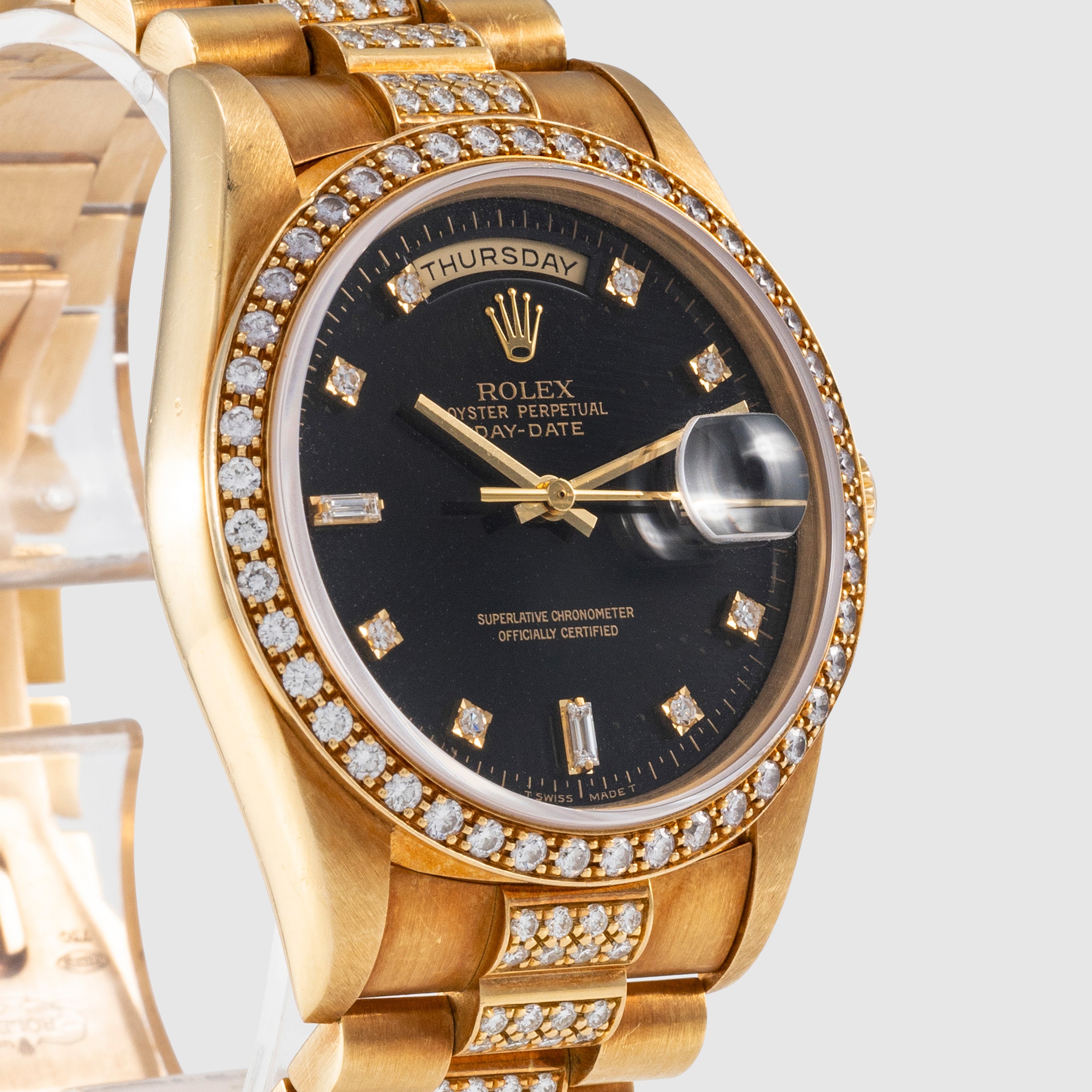 1990 Rolex Day Date with Factory Set Diamonds Ref. 18348