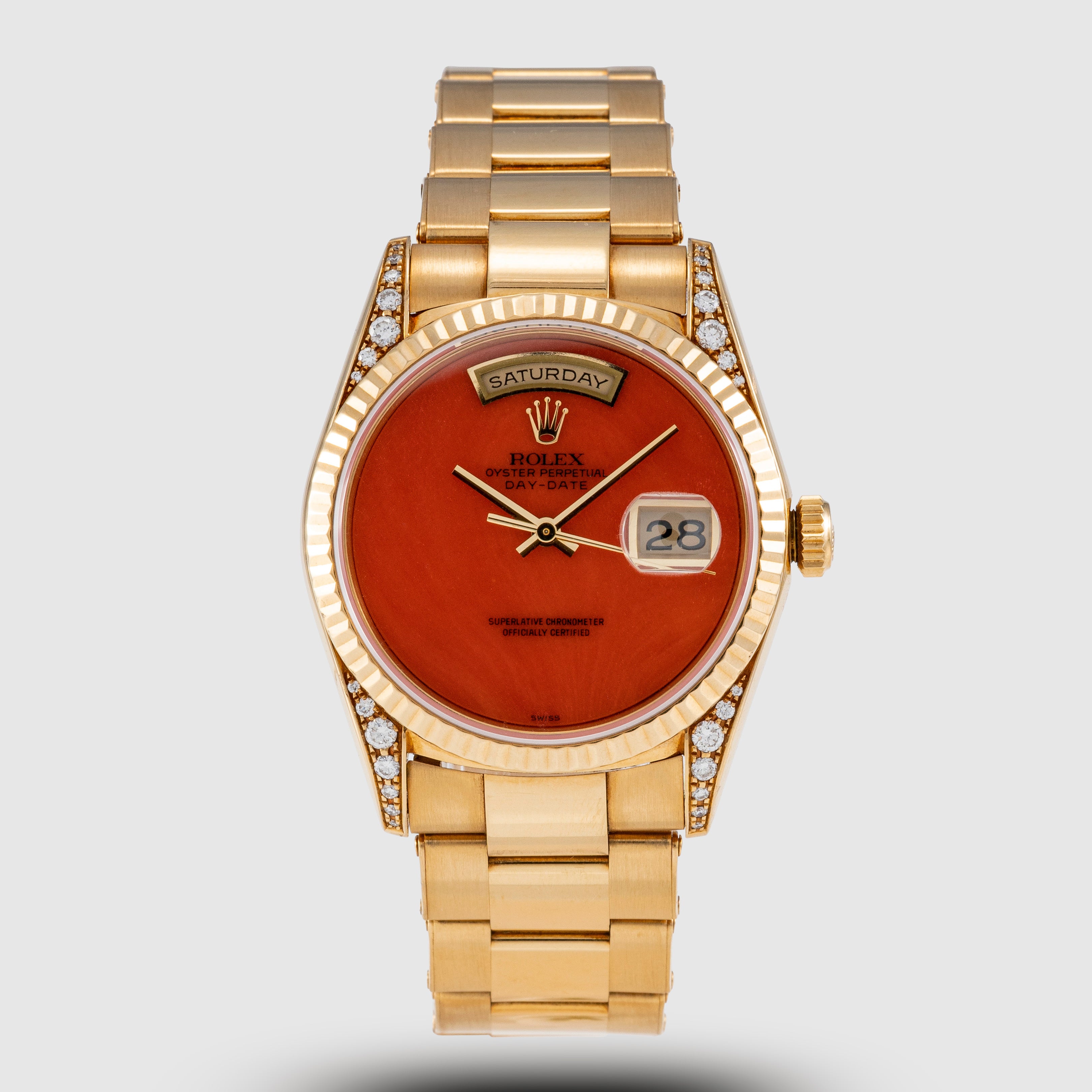 1994 Rolex Day Date Coral Dial Ref. 18338 (Full Set)