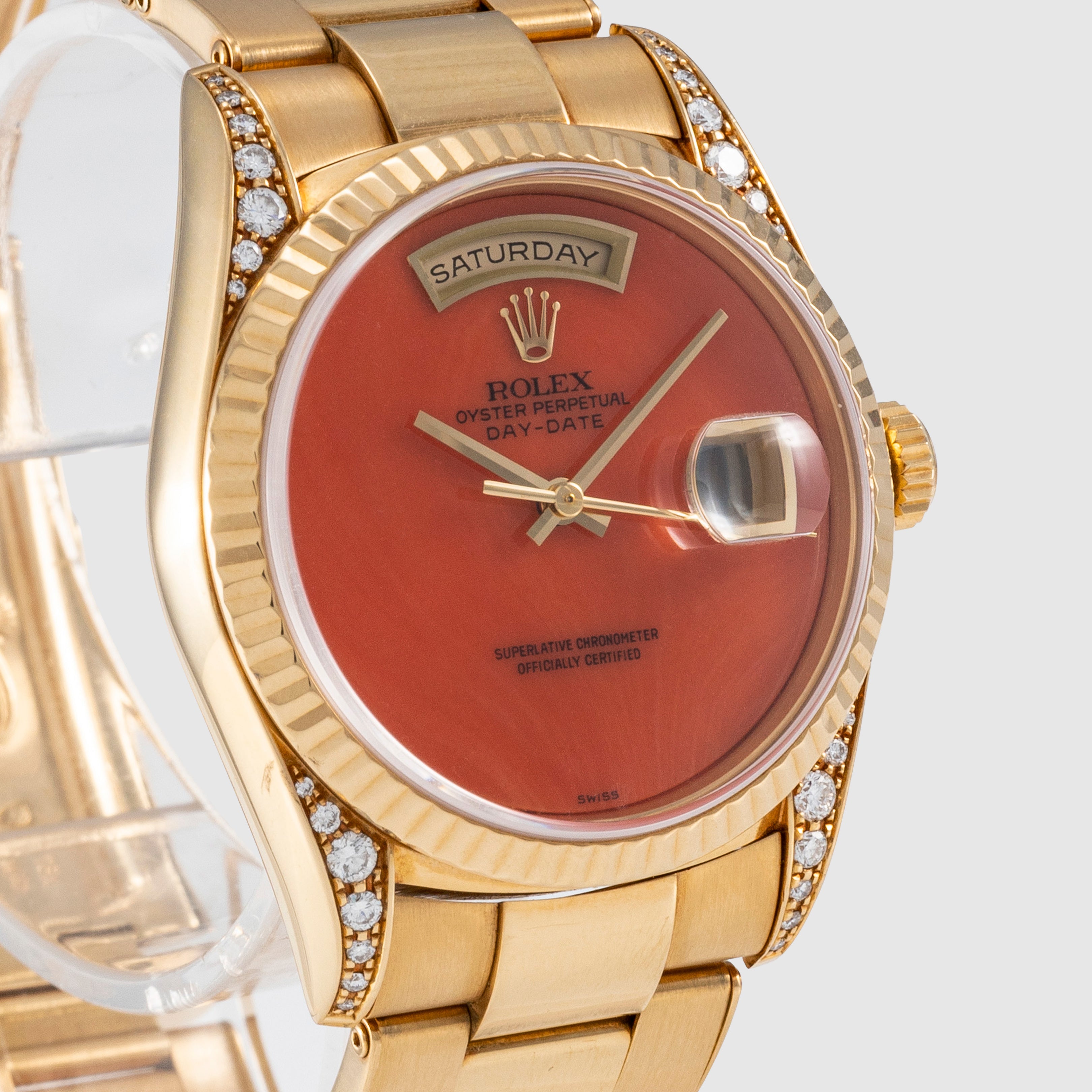 1994 Rolex Day Date Coral Dial Ref. 18338 (Full Set)