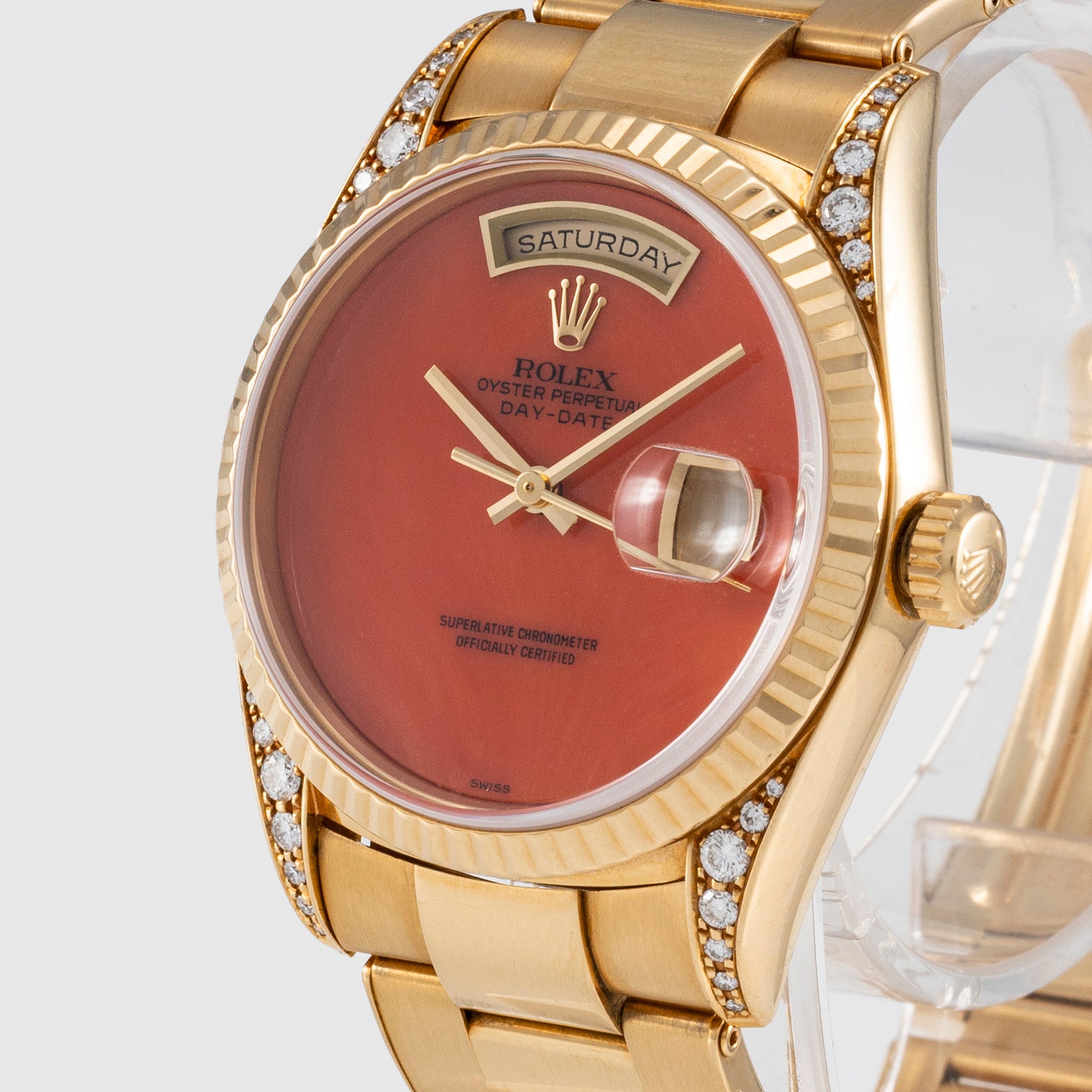 1994 Rolex Day Date Coral Dial Ref. 18338 (Full Set)
