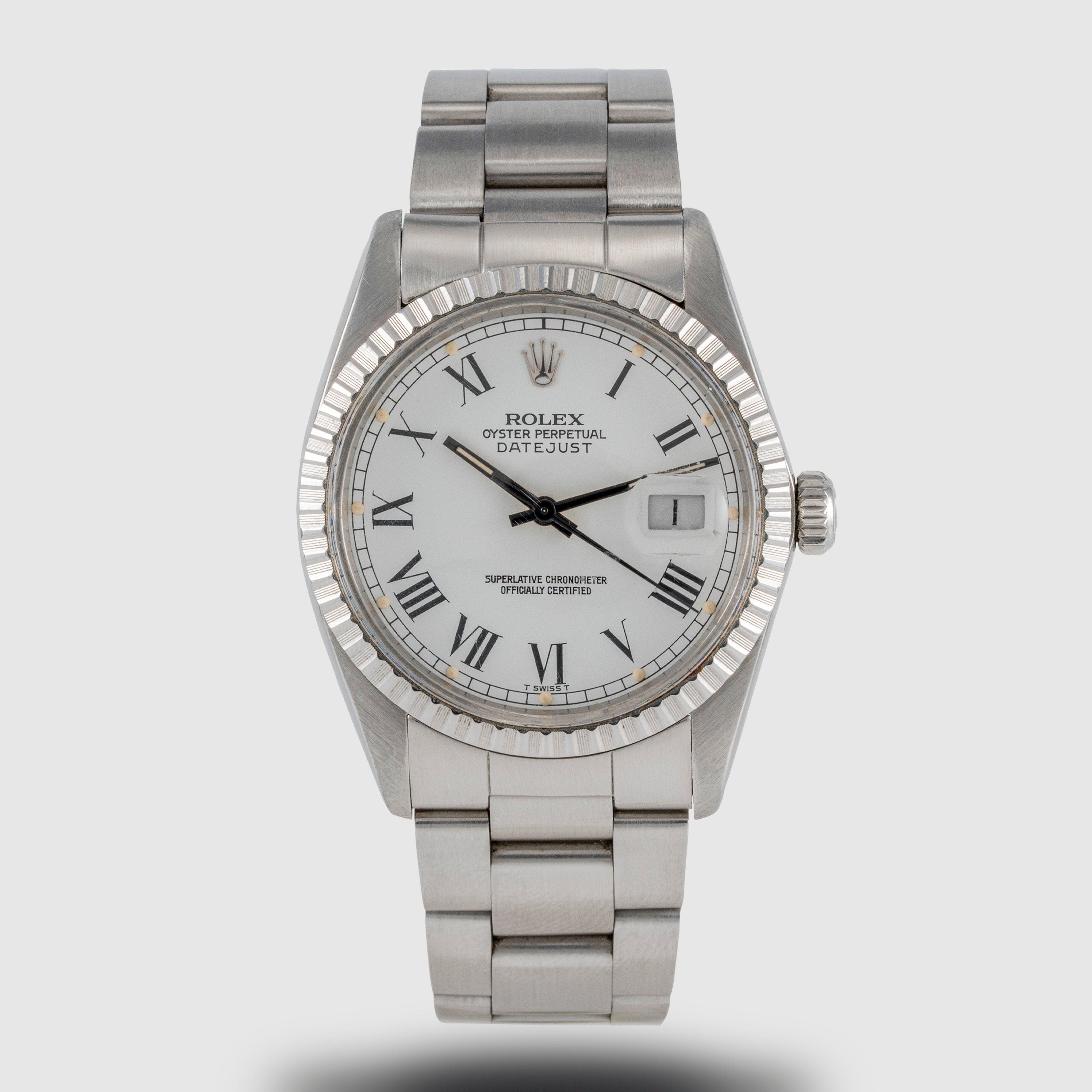 1982 Rolex Datejust White Buckley Dial Ref. 16000