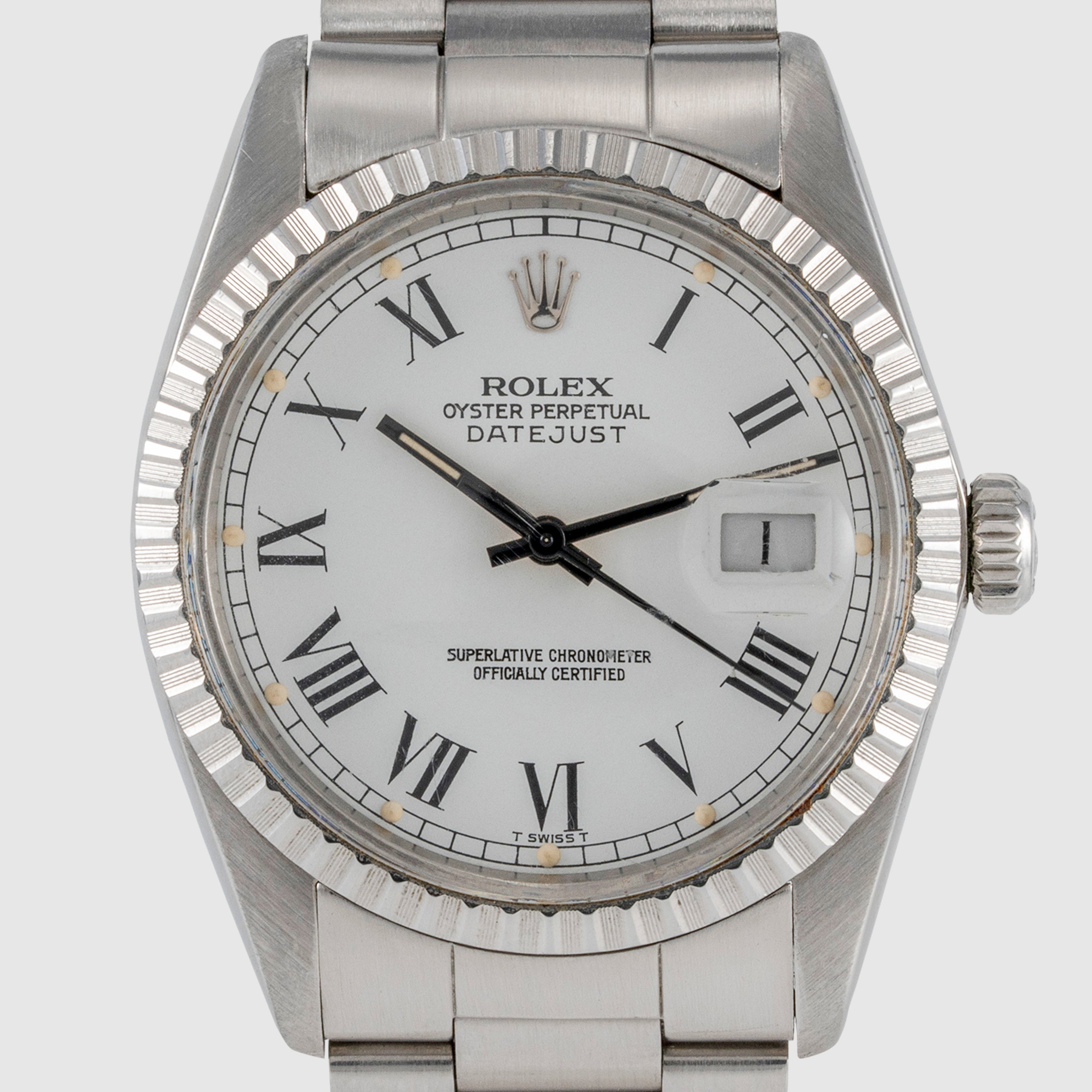 1982 Rolex Datejust White Buckley Dial Ref. 16000