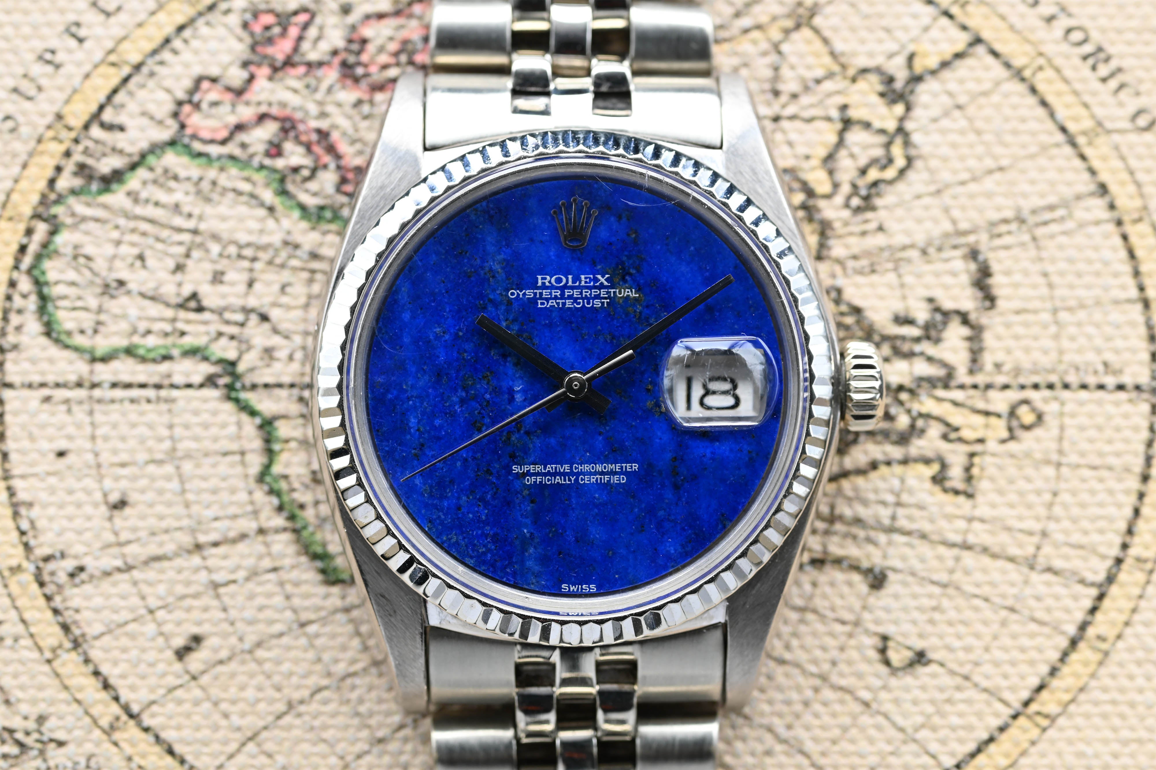 1975 Rolex Datejust White Gold Lapis Dial Ref. 1601