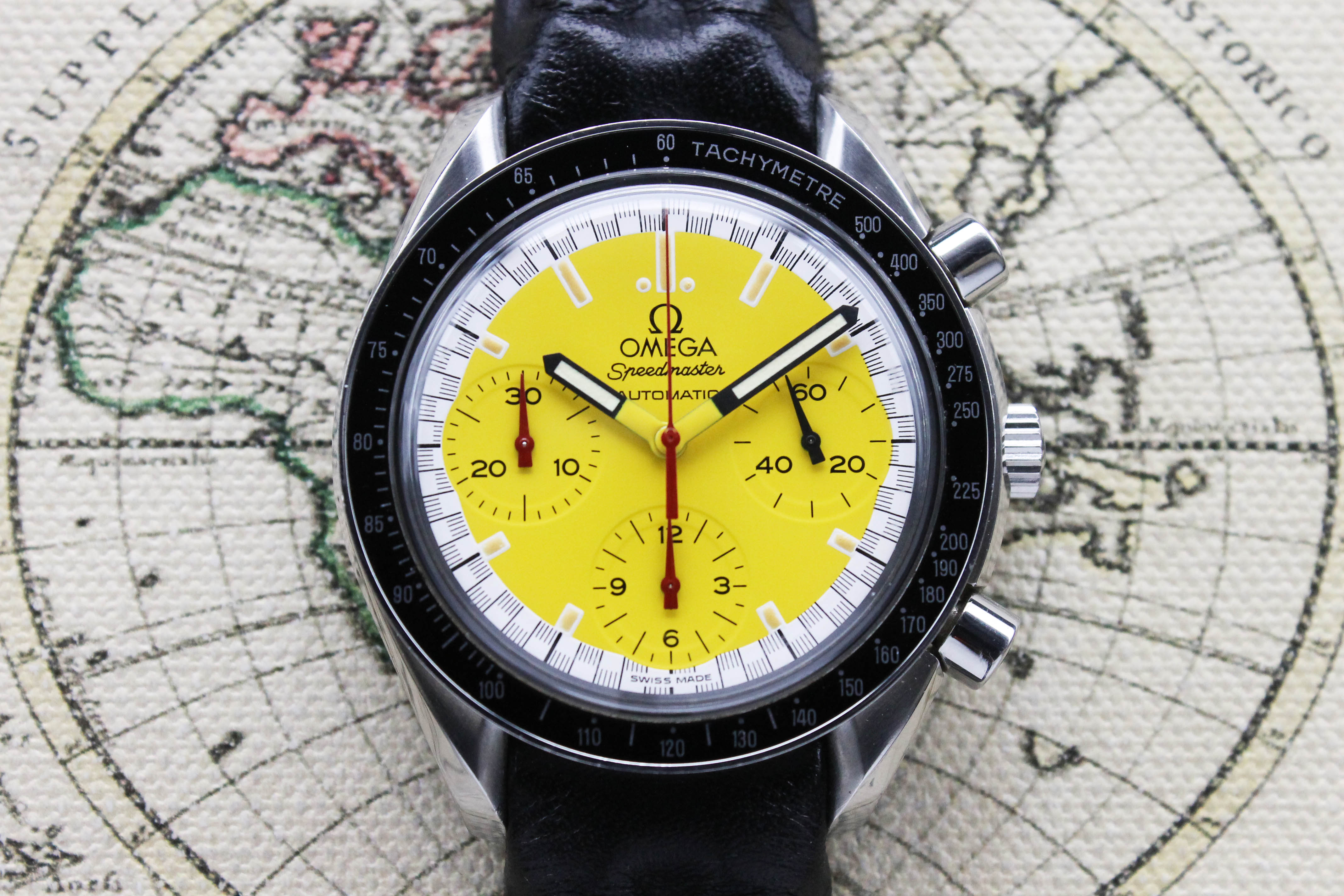 1997 Omega Speedmaster Schumacher Yellow Ref. 38101240 (Super Full Set)