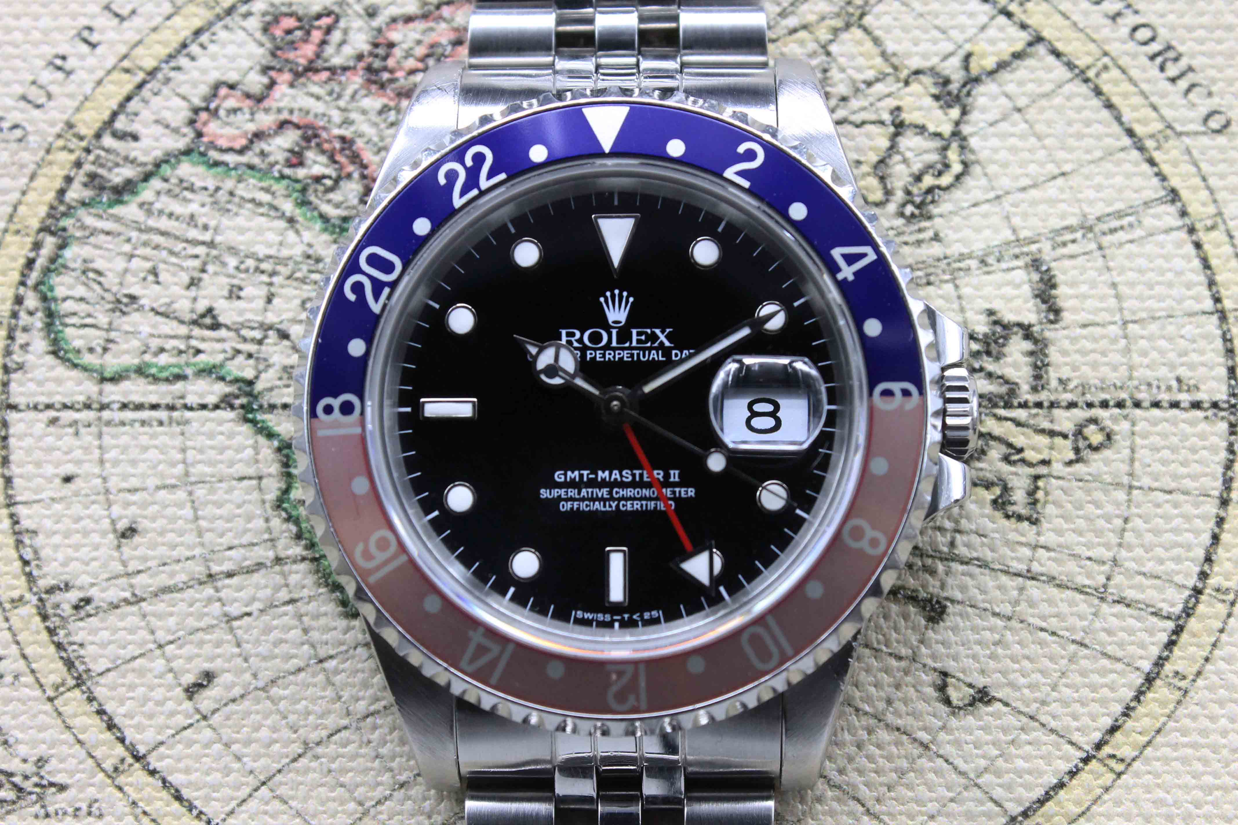 1989 Rolex GMT Master II Pepsi Jubilee Ref. 16710 (Full Set)