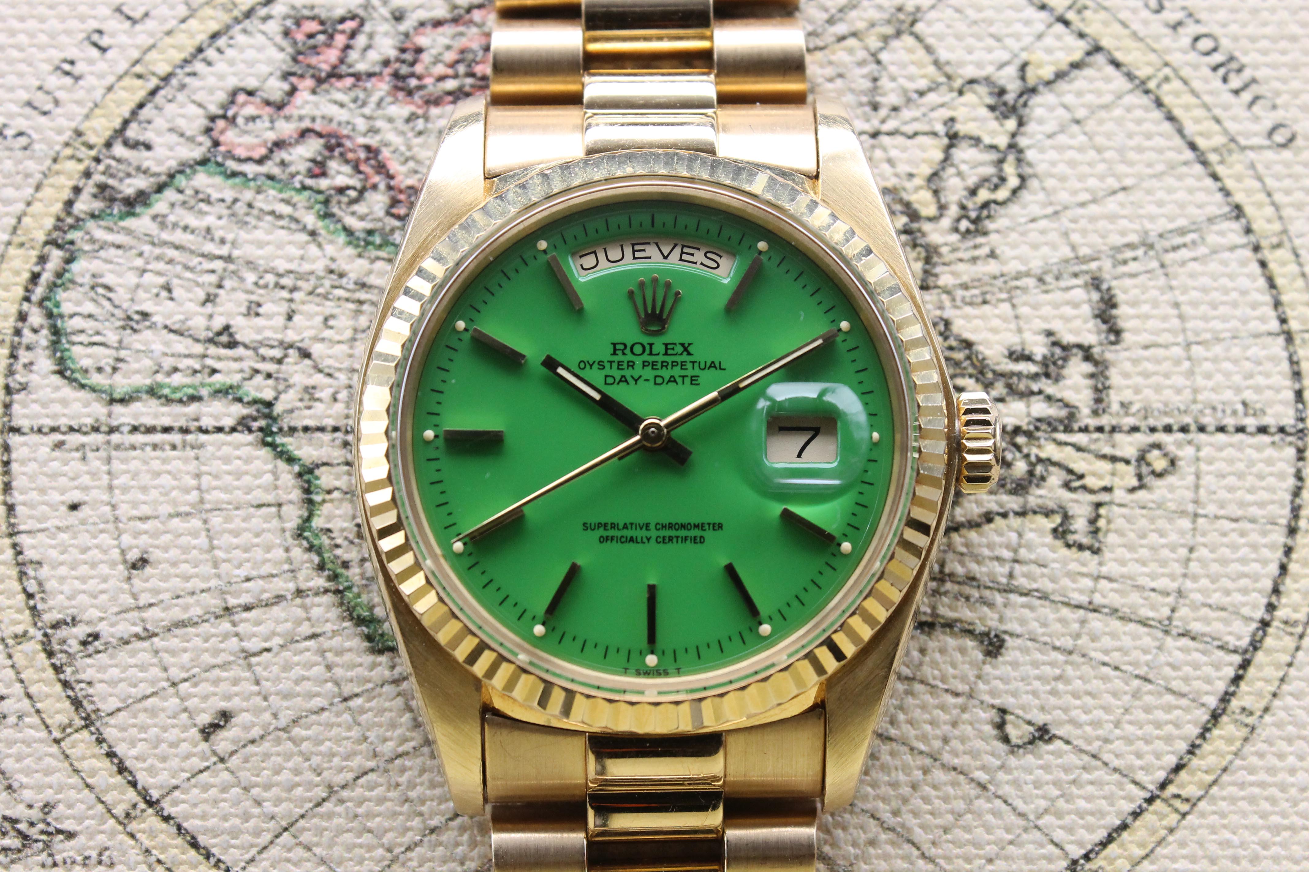 1978 Rolex Day Date Green Stella Dial Ref. 1803