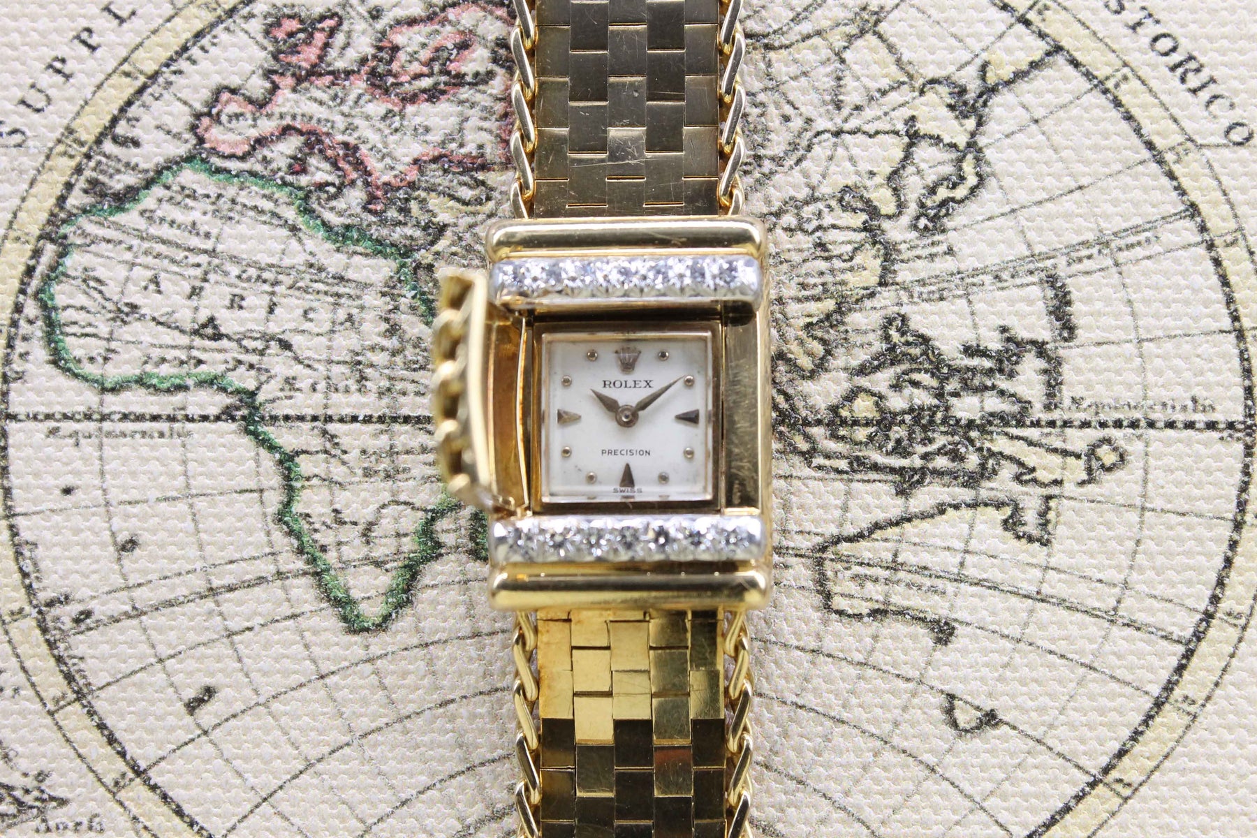 1956 Rolex Ladies 18K Concealed Diamond Watch