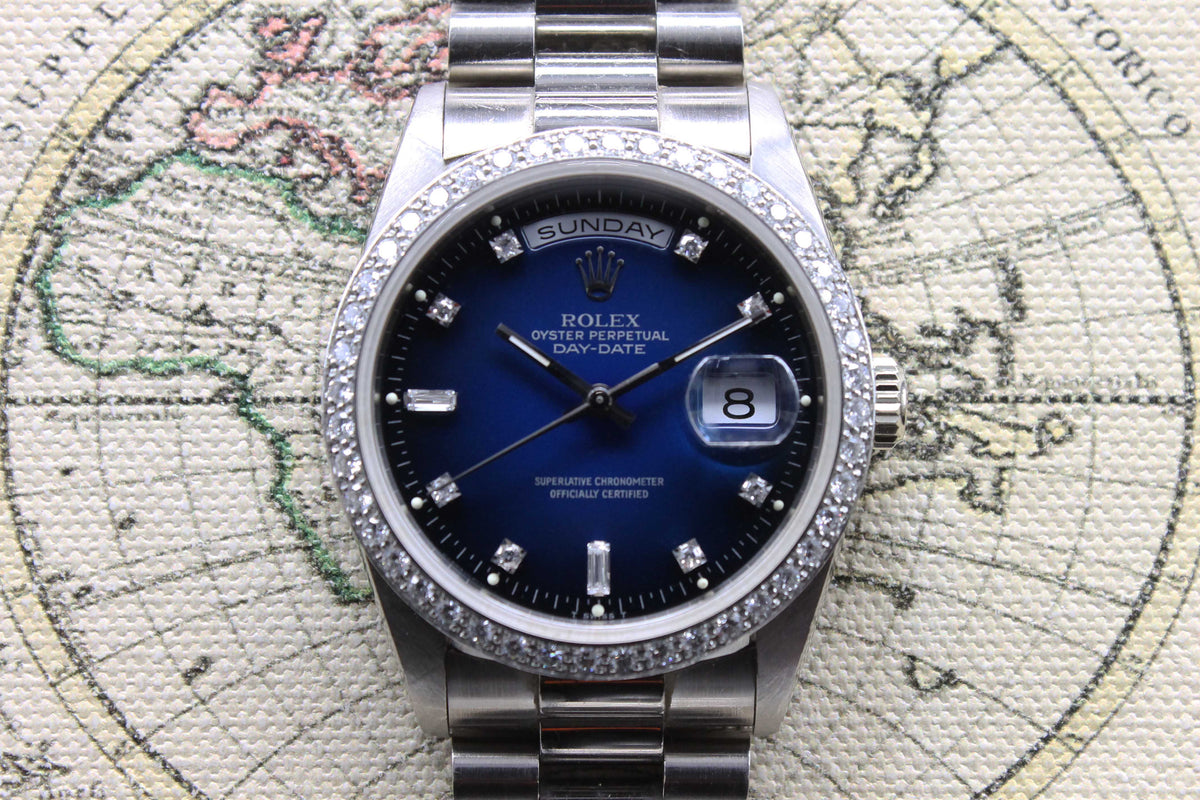 1990 Rolex Day Date Vignette Diamond Dial & Diamond Bezel Ref. 18349