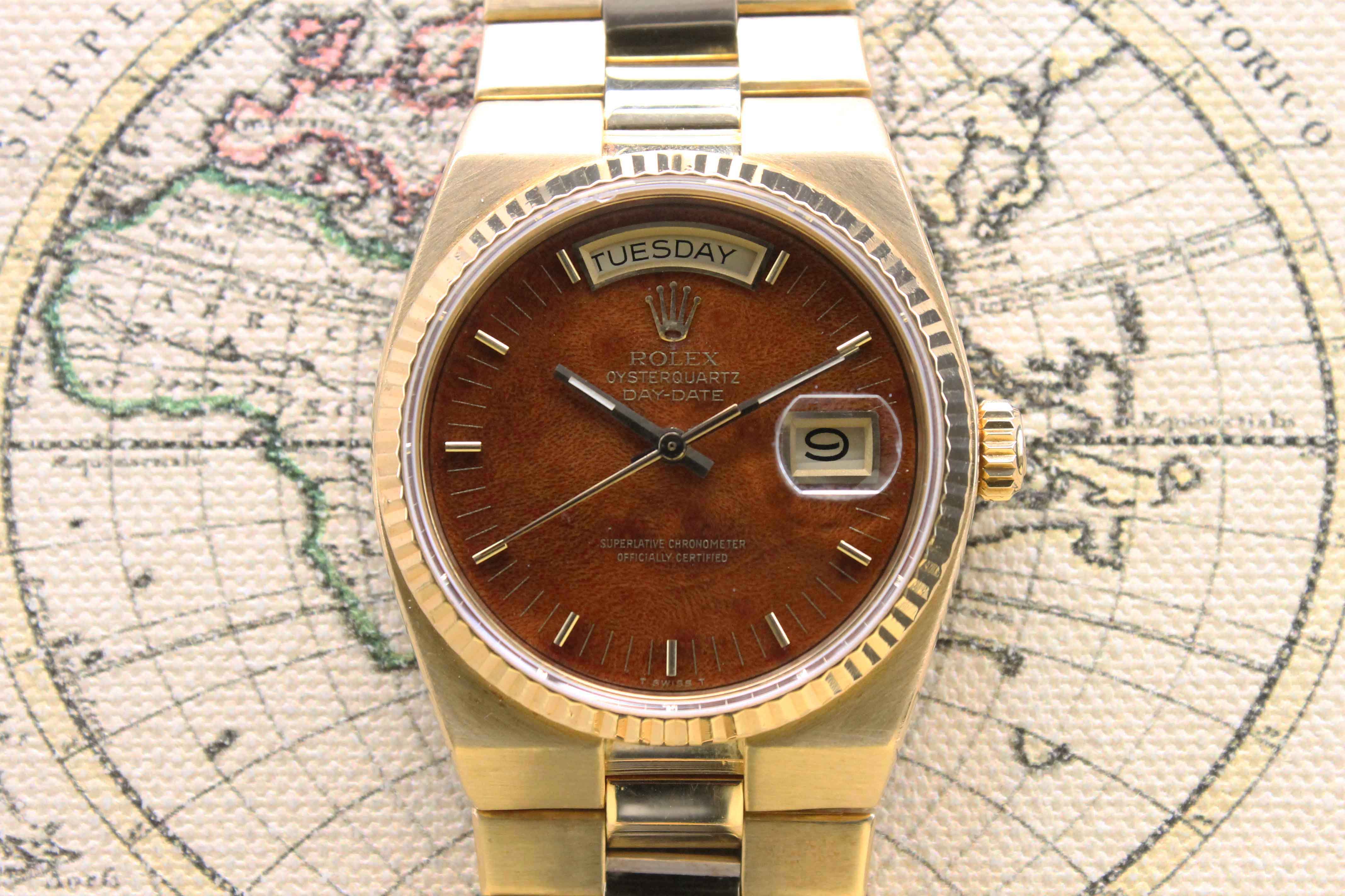 1978 Rolex Oysterquartz Day Date Wood Dial Ref. 19018 (with Papers)