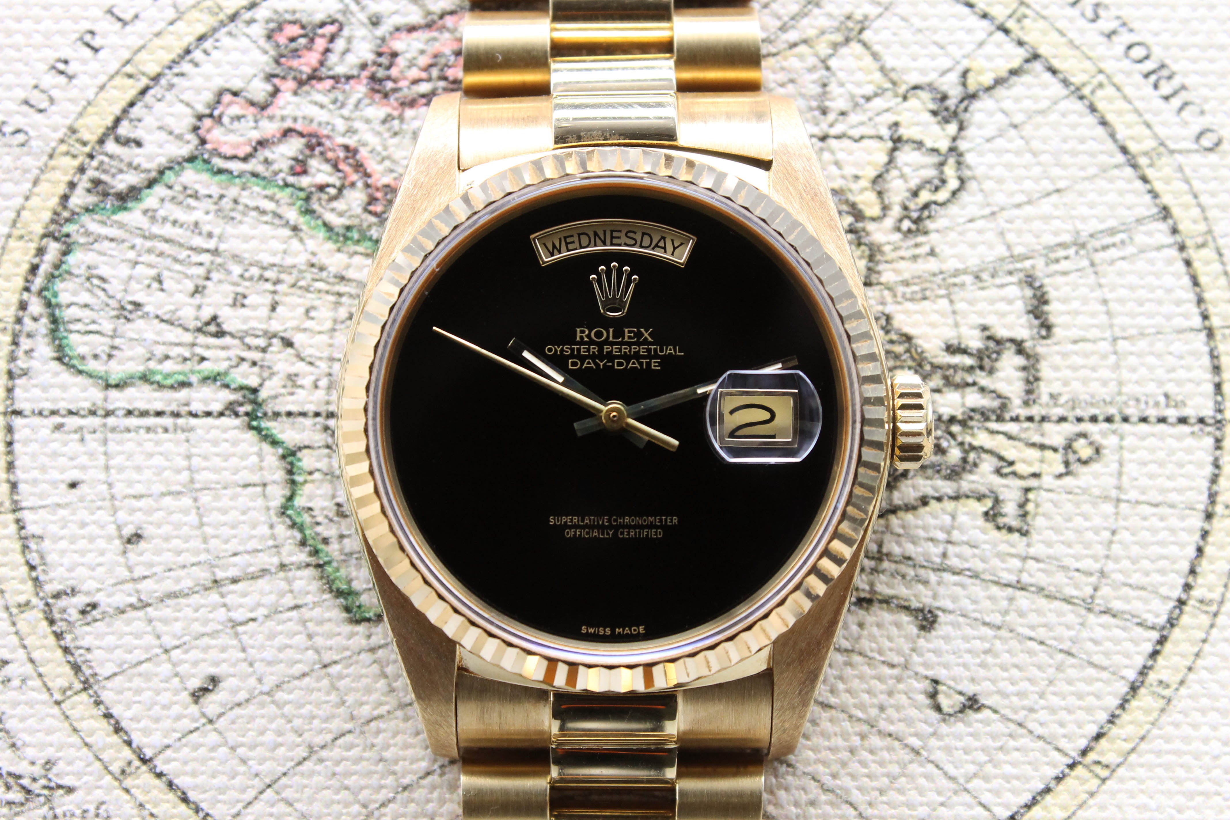 1987 Rolex Day Date Onyx Ref. 18038 (with Papers)