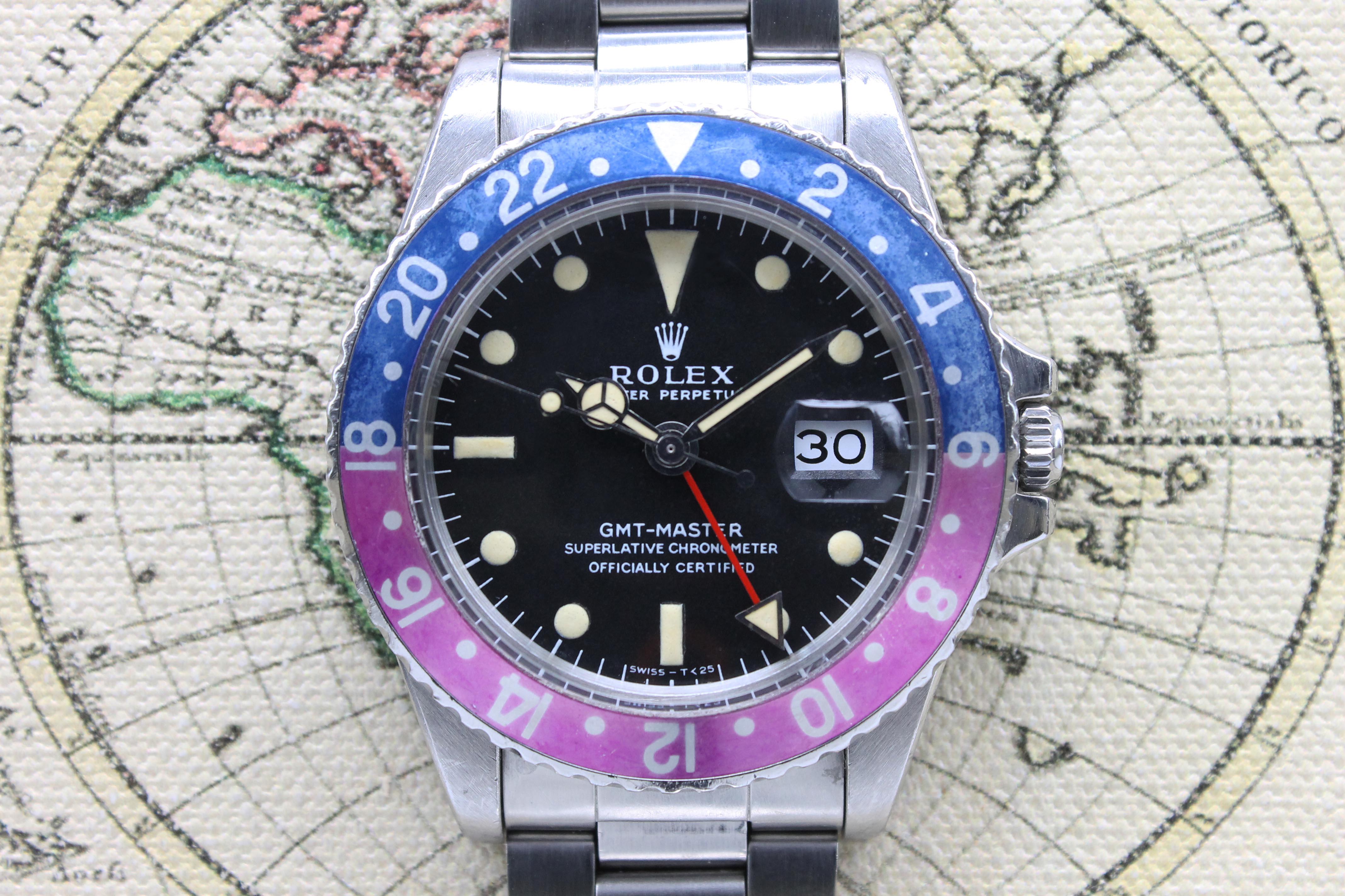 1968 Rolex GMT Master MK1 Fuchsia Ref. 1675 (with Box & Papers)