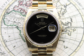 1984 Rolex Day Date Onyx Ref. 18038 (with Box & Papers)