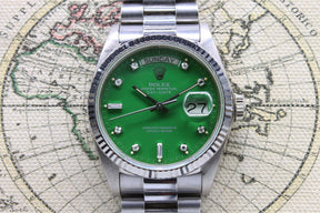 1979 Rolex Day Date WG Stella Lime Green Diamonds Ref. 18039