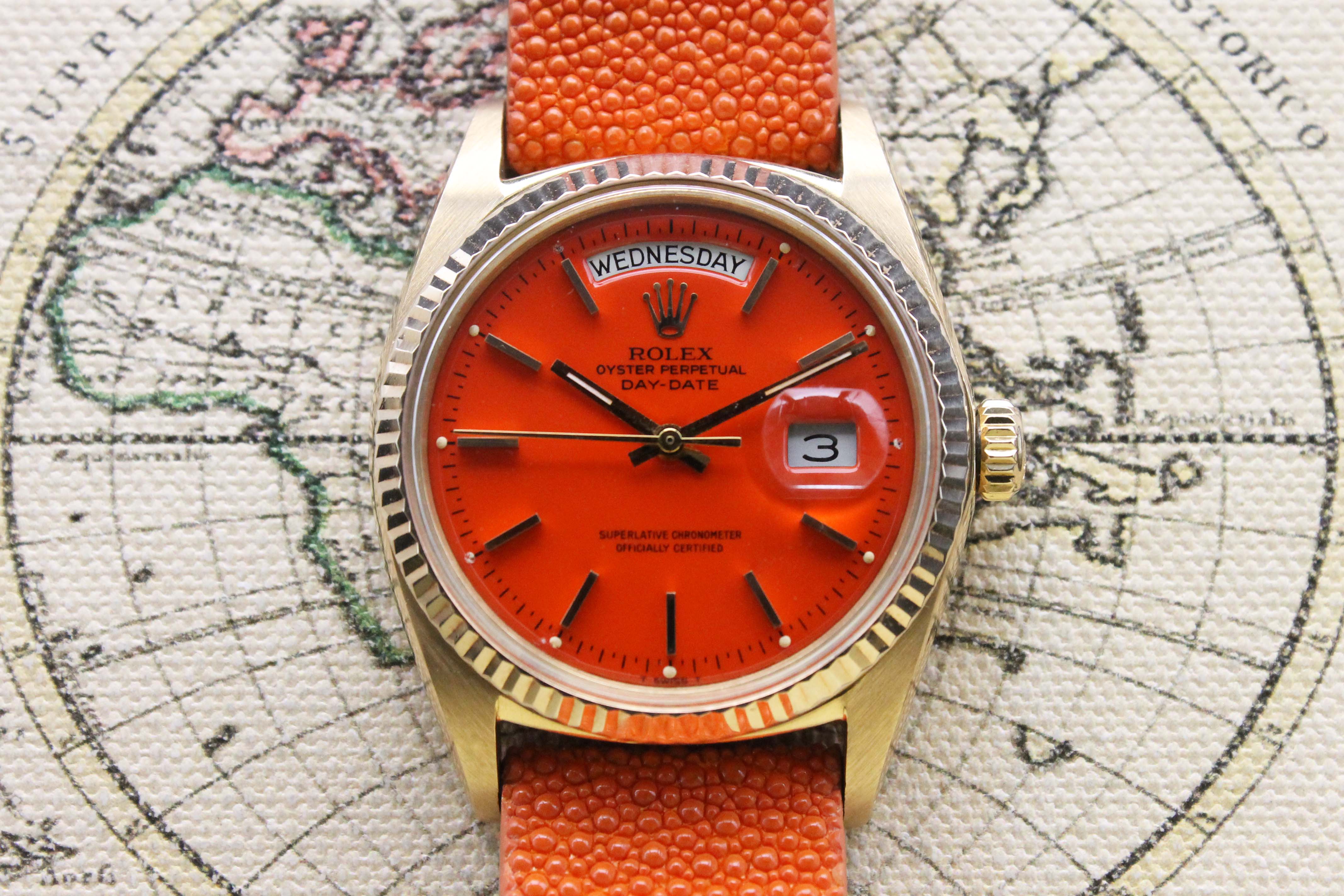 1978 Rolex Day Date Tangerine Stella Dial Ref. 1803