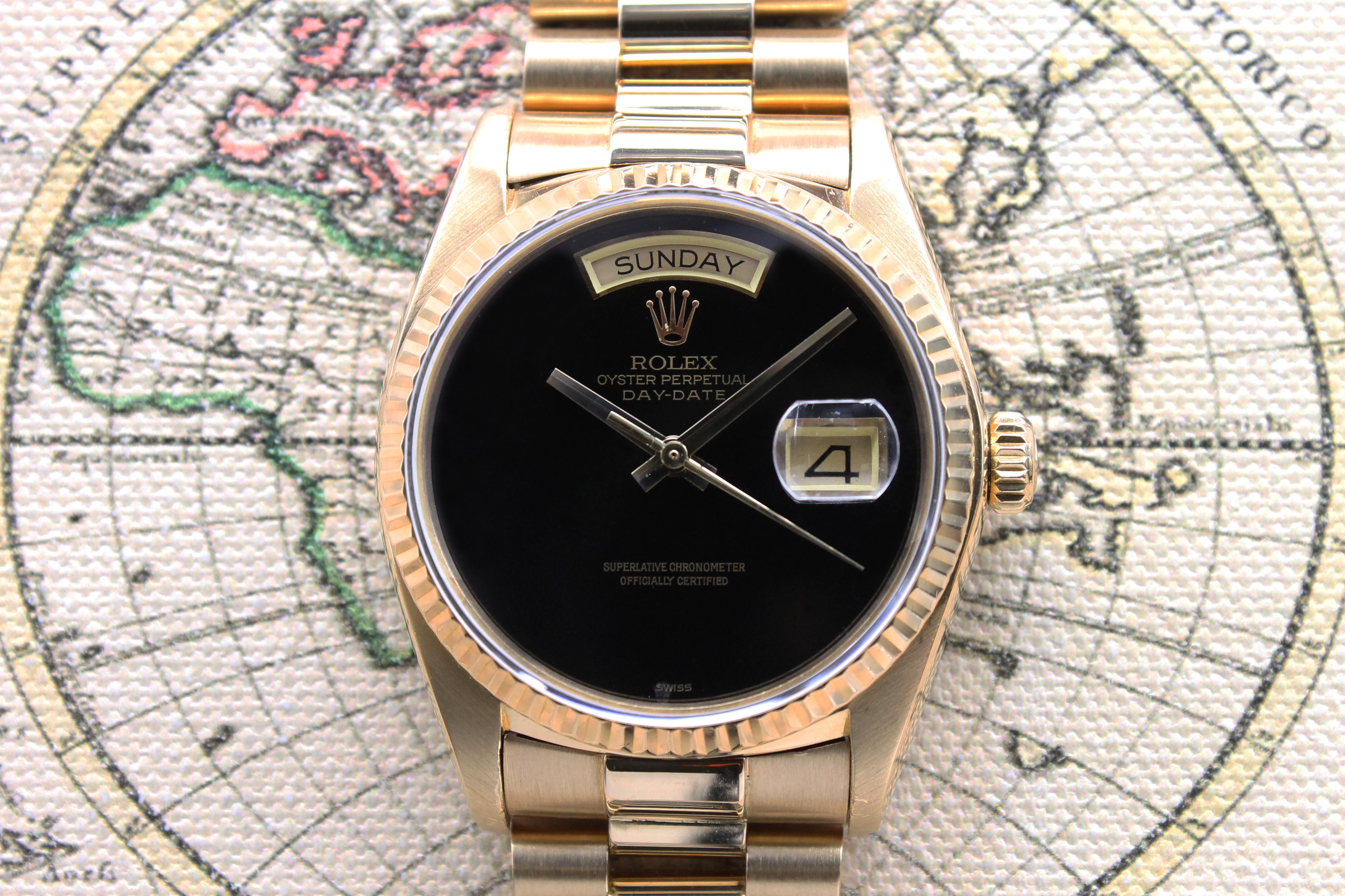 1986 Rolex Day Date Onyx Ref. 18038