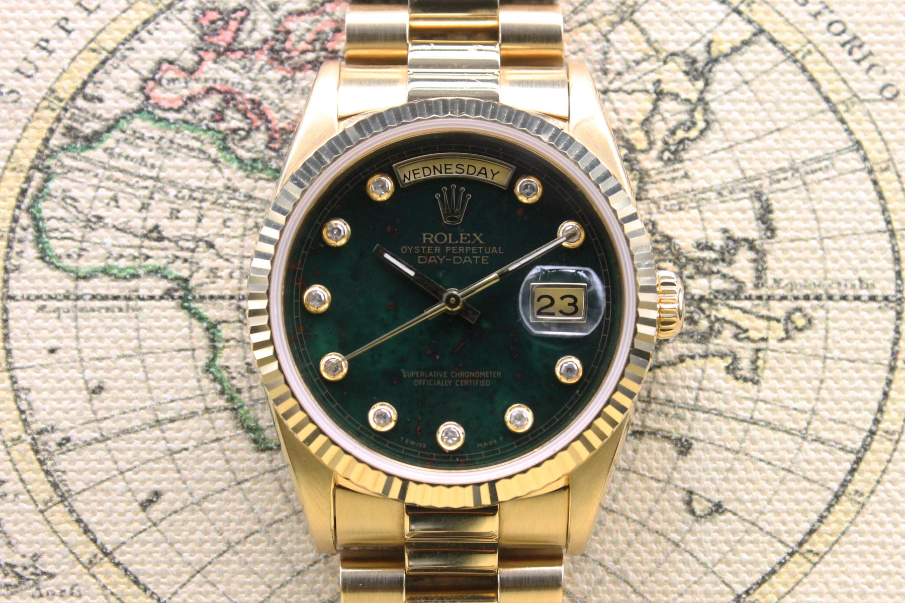 1993 Rolex Day Date Bloodstone Pinball Diamonds Ref. 18238