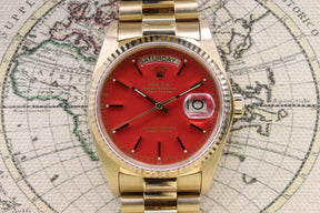 1978 Rolex Day Date Red Stella Ref. 18038 (Full Set)
