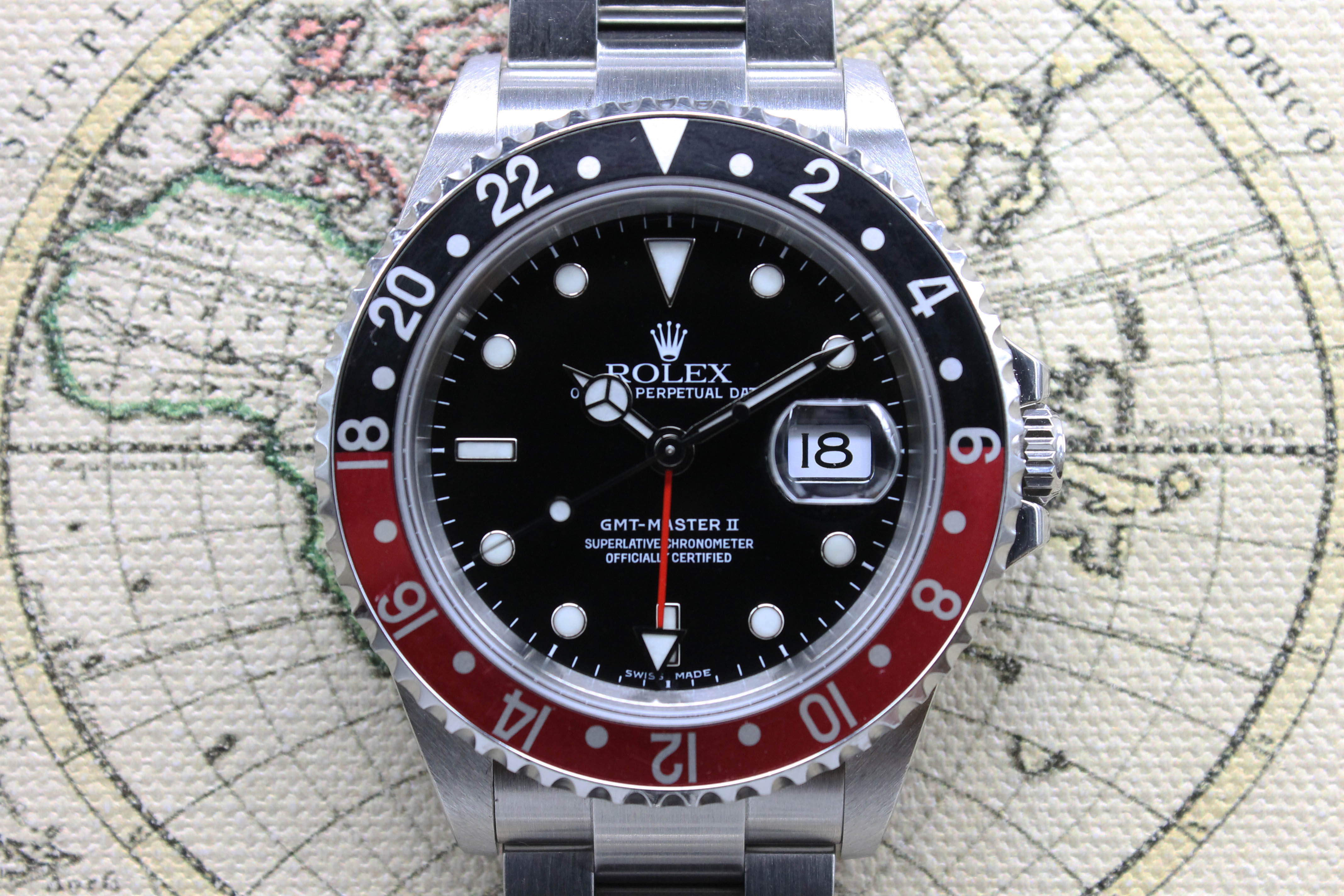 2005 Rolex GMT Master II Coke  Unpolished Ref. 16710 (with Papers)