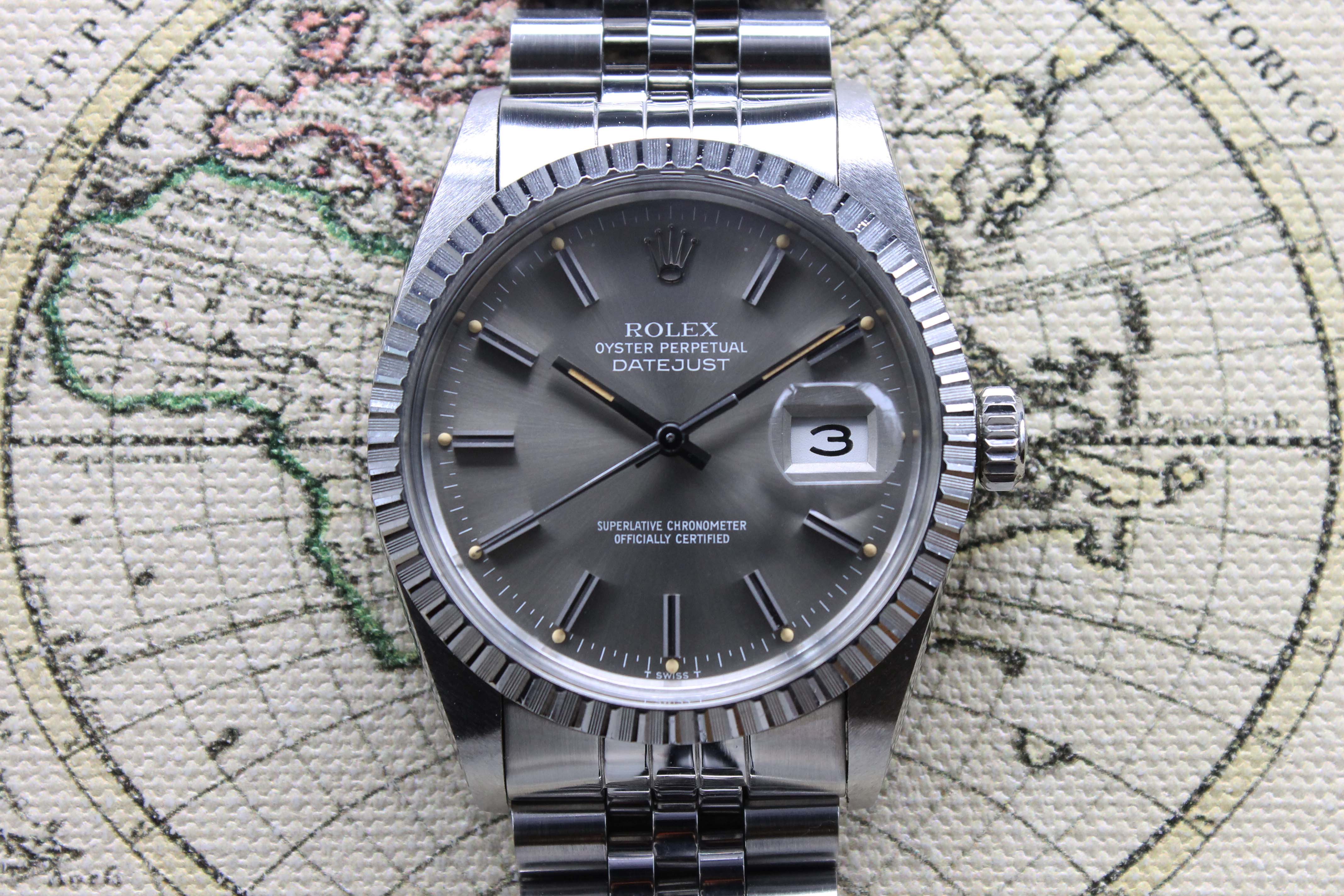 1982 Rolex Datejust Grey Dial Ref. 16030