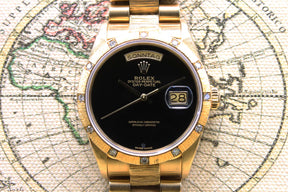 1985 Rolex Day Date Bark Finish Onyx Dial Ref. 18108