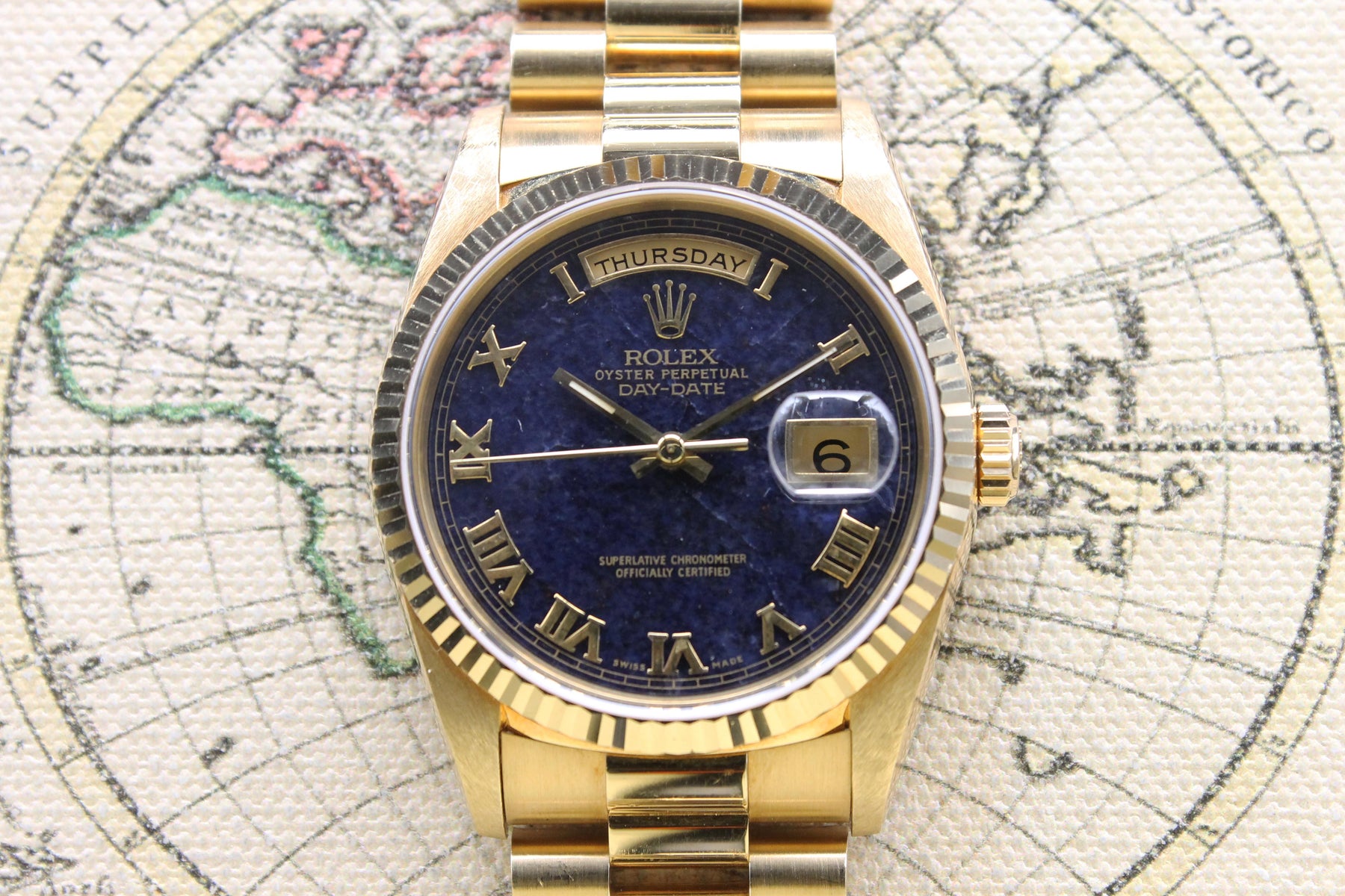 1991 Rolex Day Date Aventurine Dial Ref. 18238 (with Box & Papers)