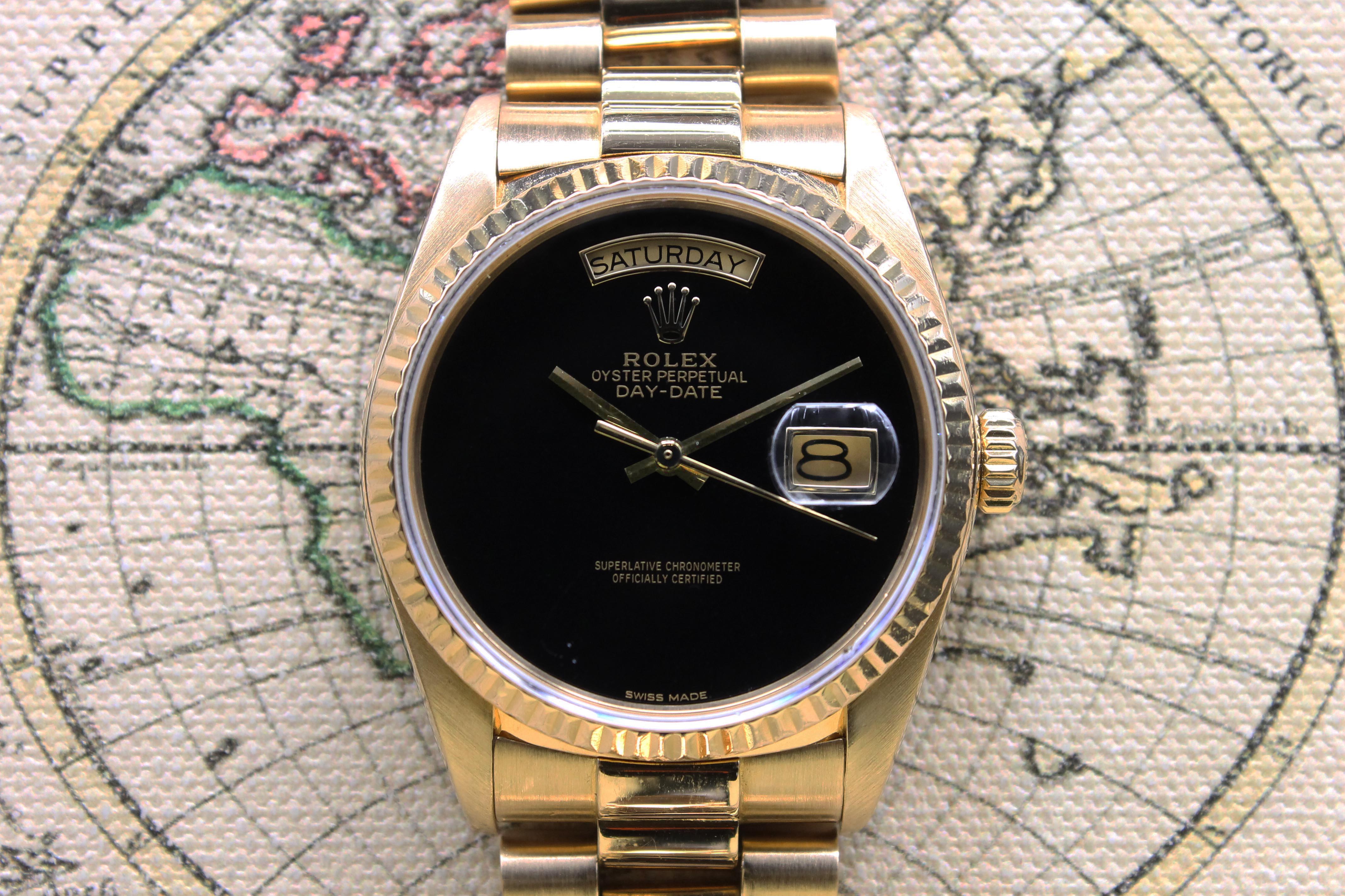 1986 Rolex Day Date Onyx Dial Ref. 18038