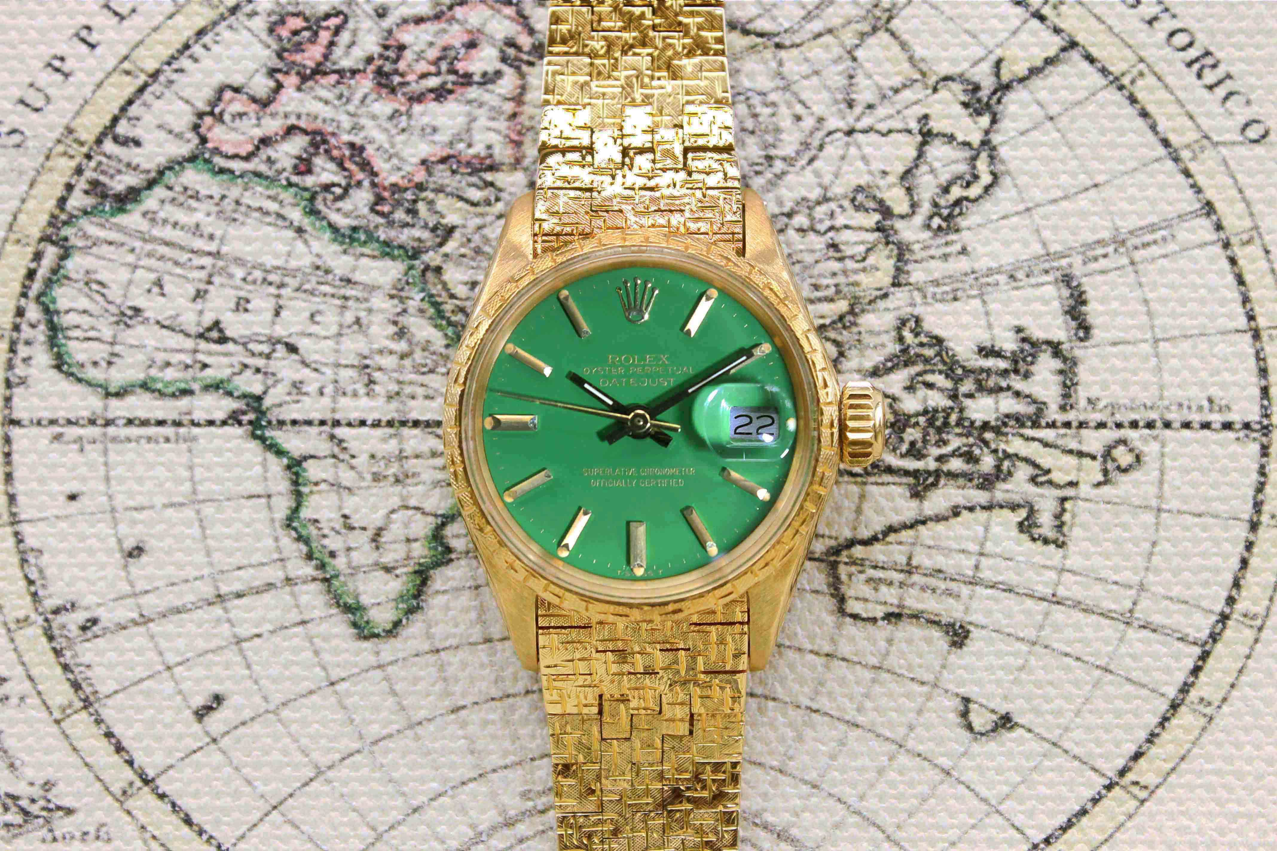 1975 Rolex Ladies Datejust Stella Green Ref. 6702