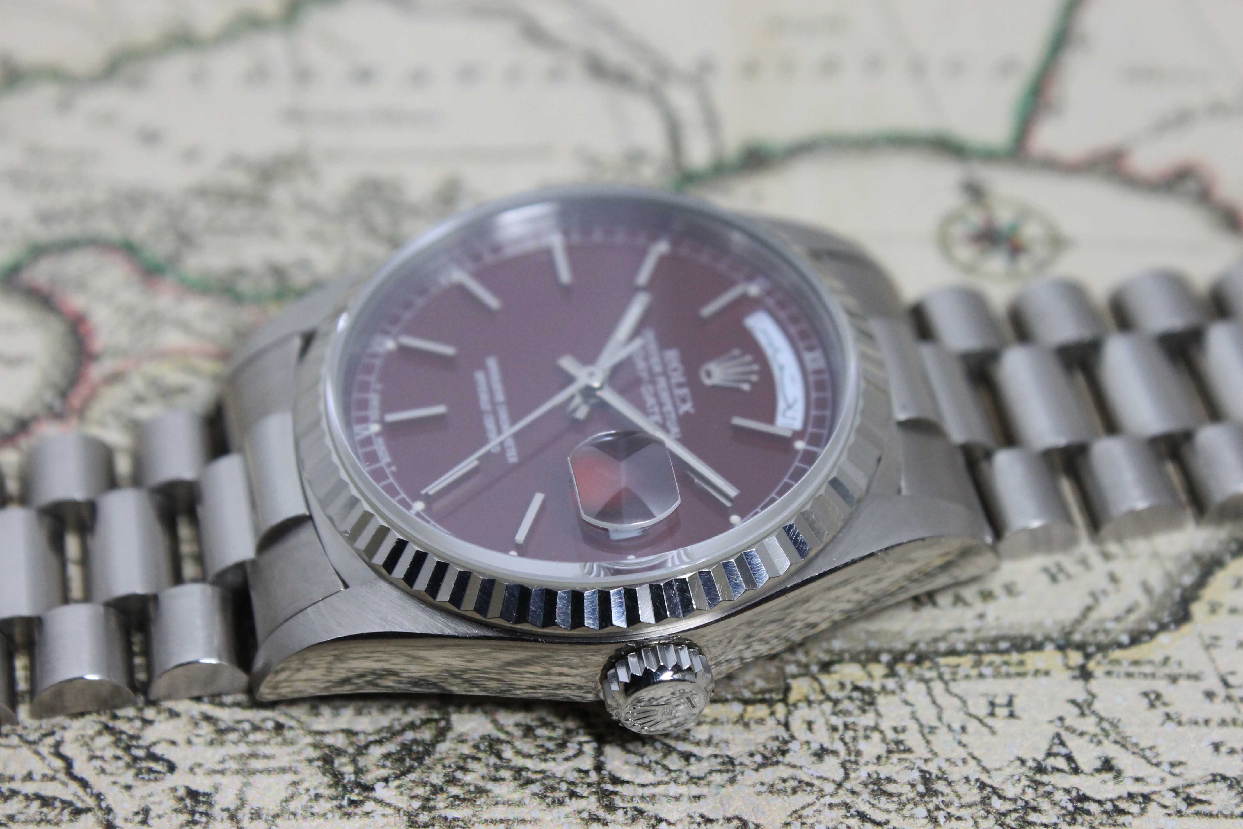 1988 Rolex Day Date Stella Oxblood WG Ref. 18039