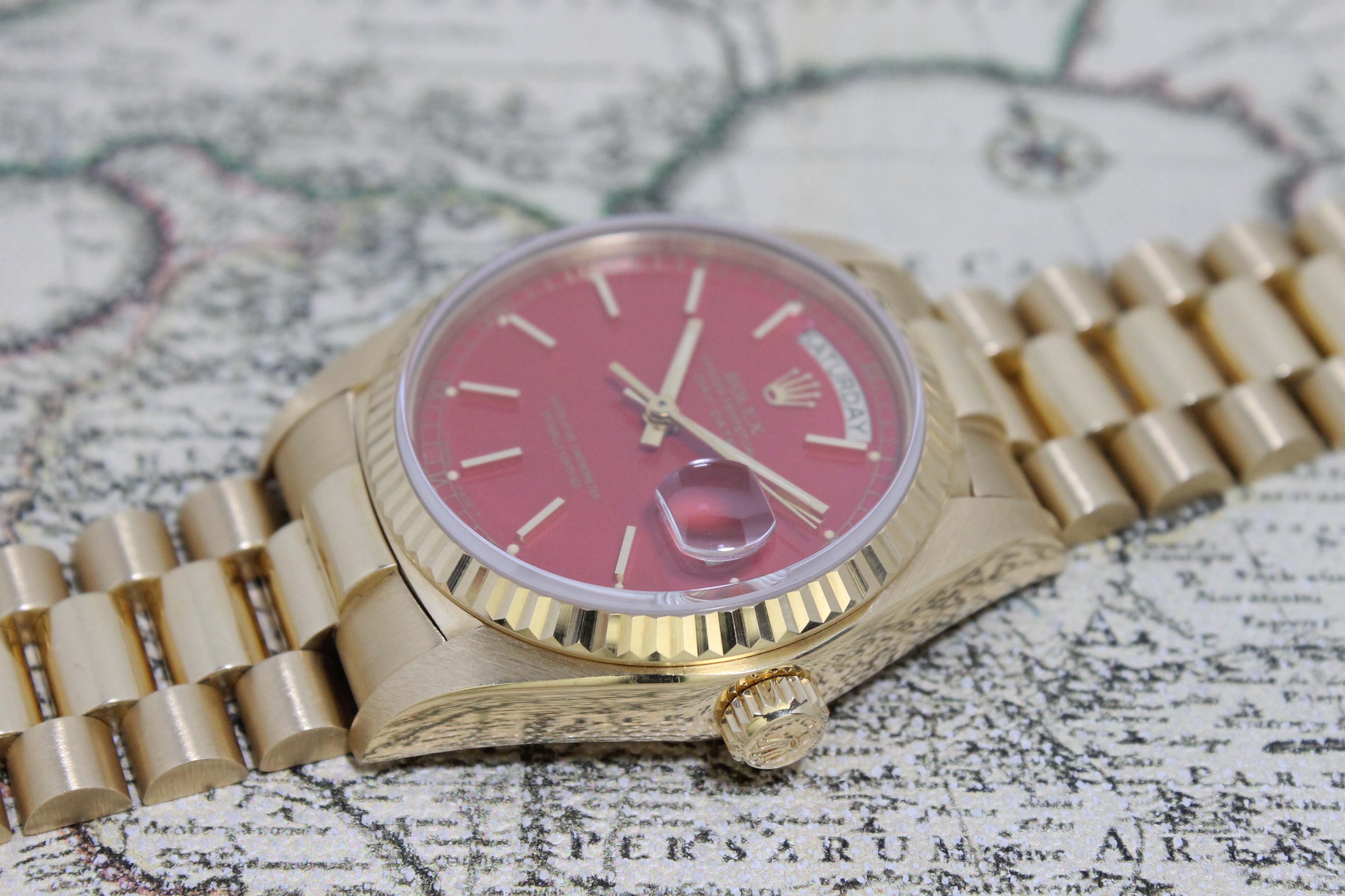 1978 Rolex Day Date Red Stella Ref. 18038 (Full Set)