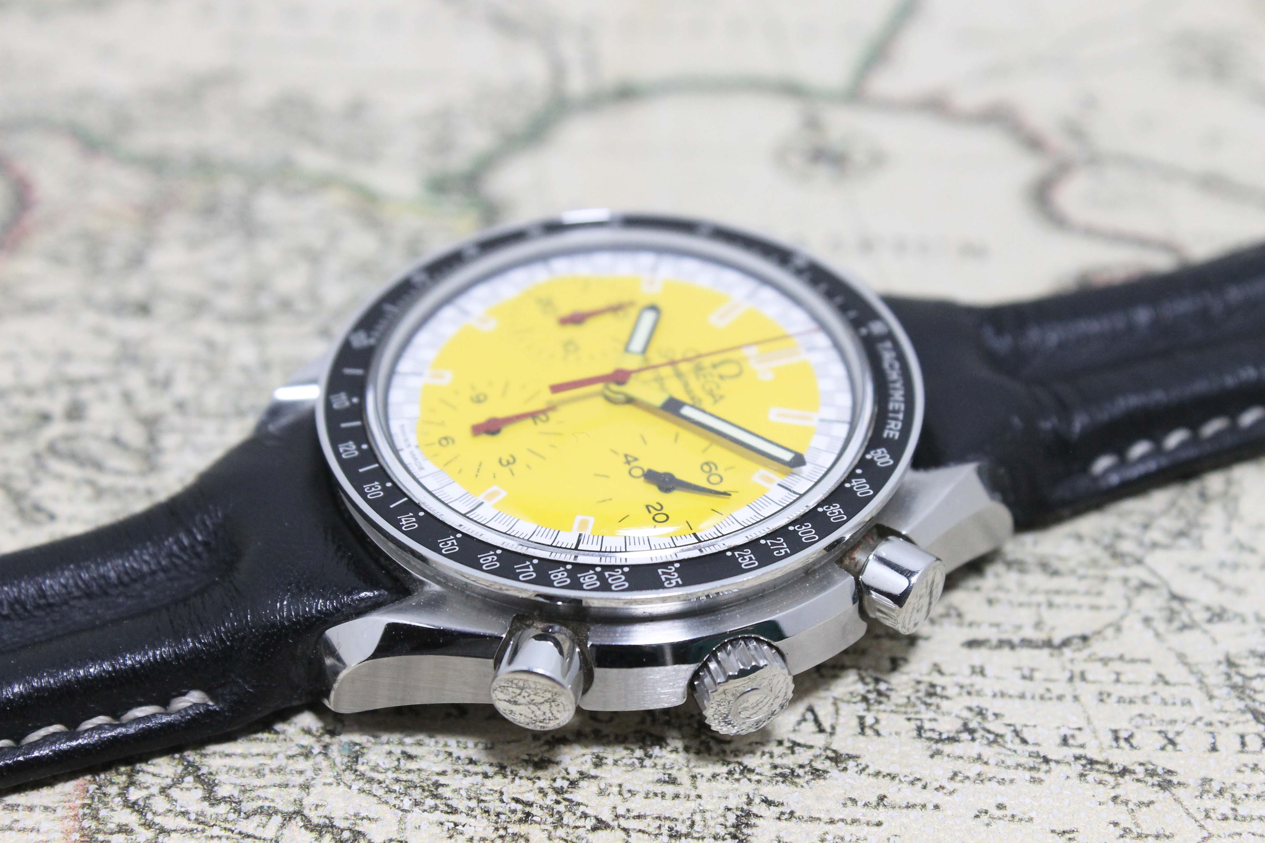 1997 Omega Speedmaster Schumacher Yellow Ref. 38101240 (Super Full Set)