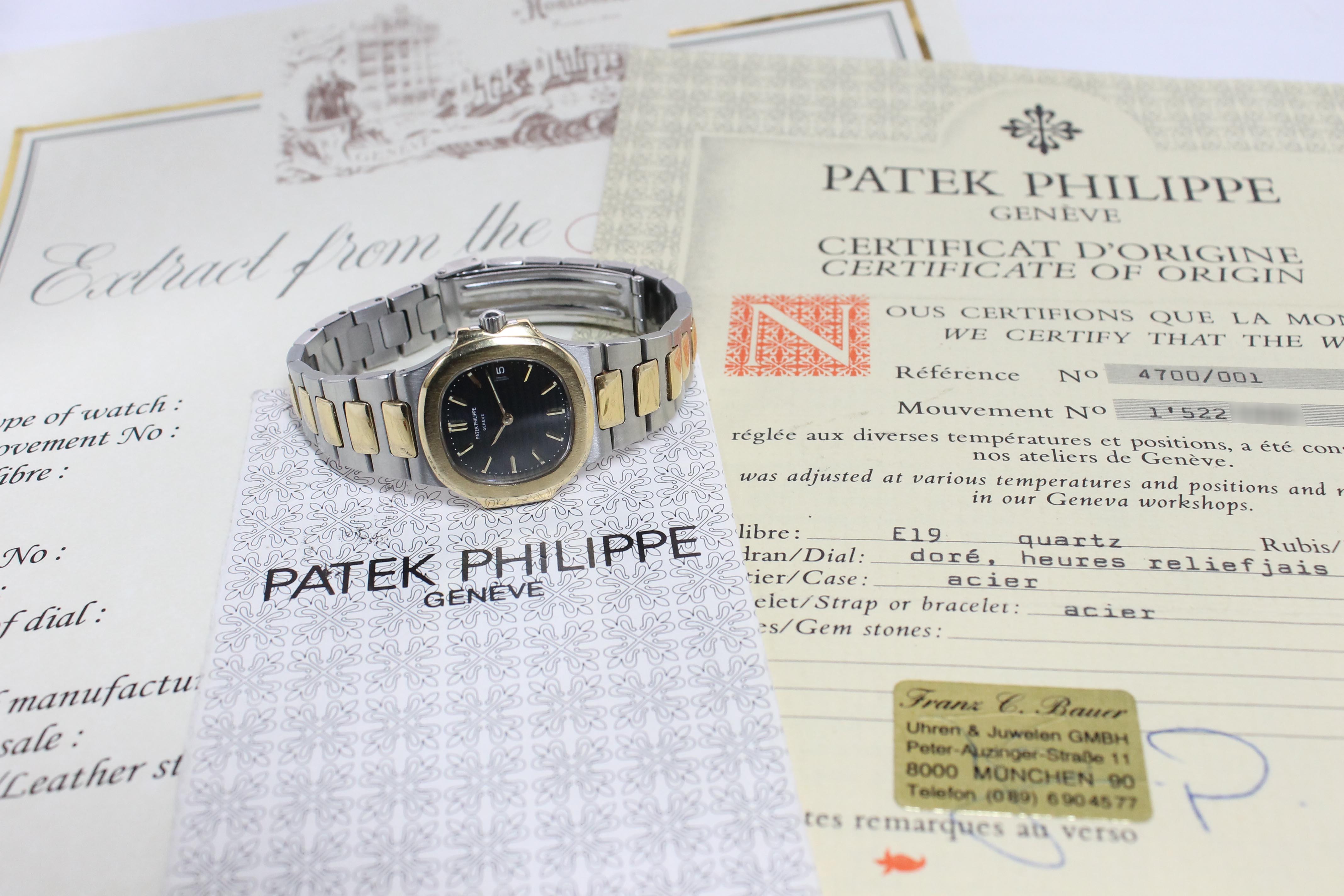 1981 Patek Philippe Nautilus Ladies St/G Ref. 4700 (with Orig. Certificate & Extract from Archives)