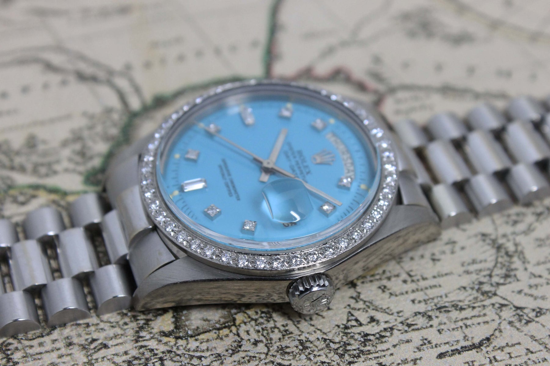 1978 Rolex Day Date Turquoise Stella Diamond Dial Ref. 1804