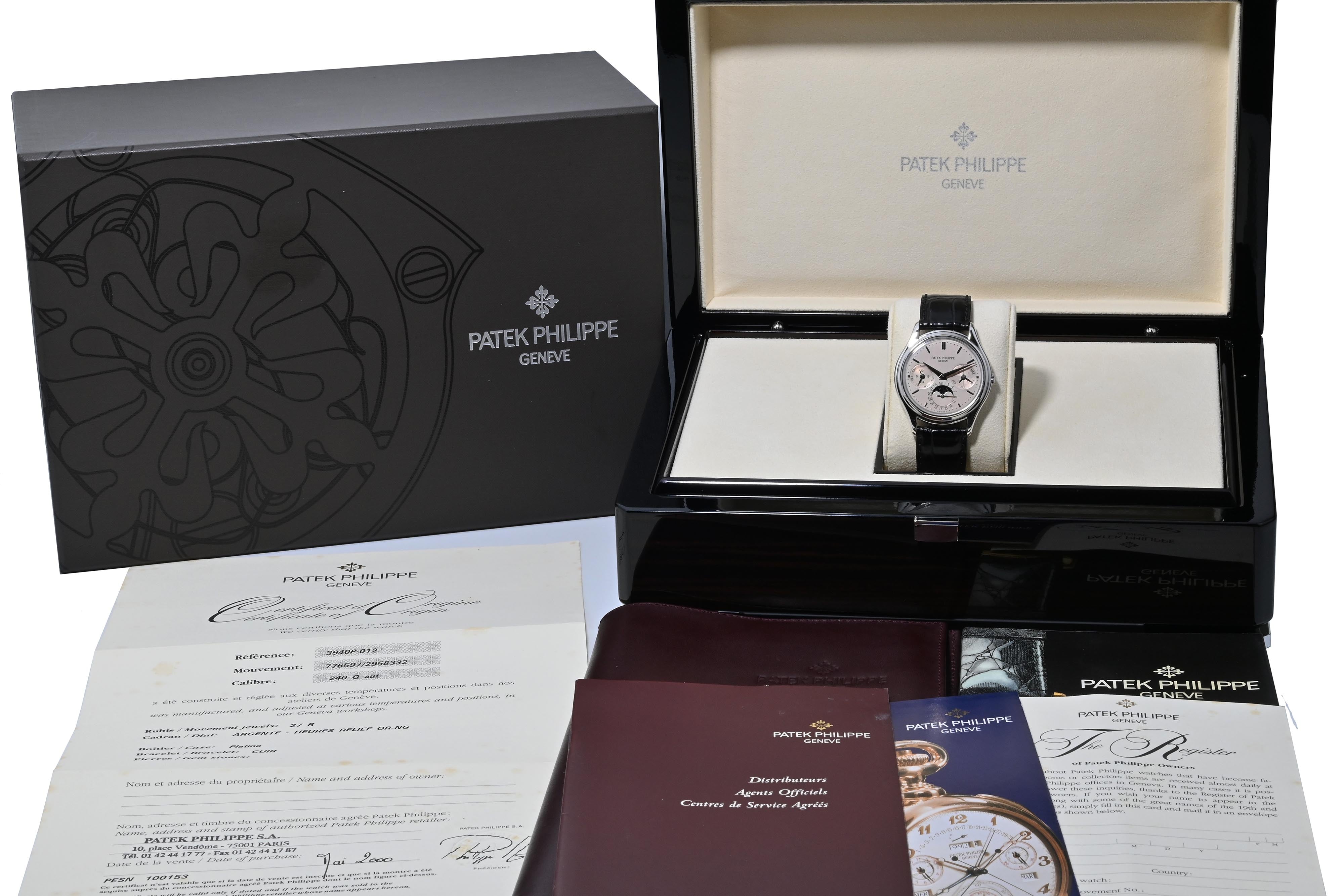 2000 Patek Philippe Platinum Ref. 3940P (Full Set)