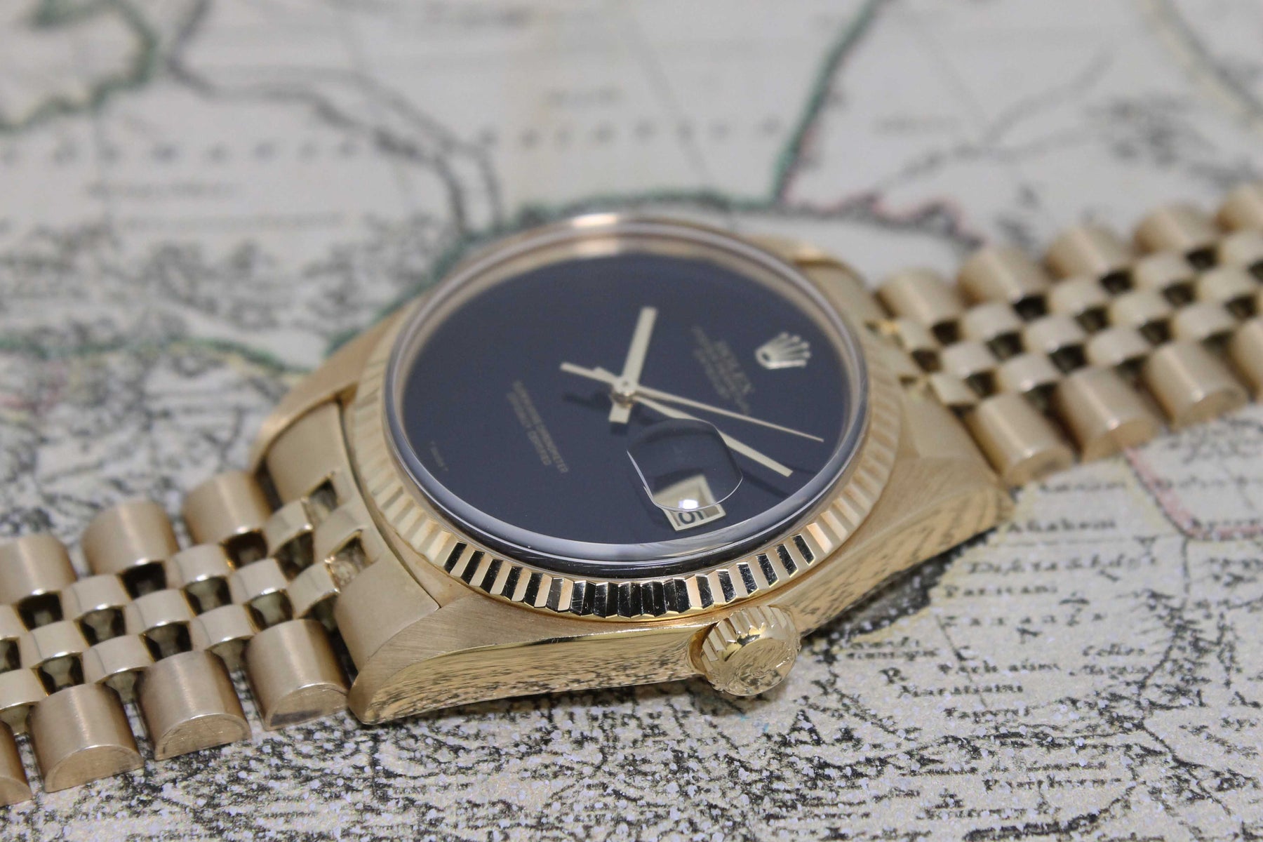 1975 Rolex Datejust 18K Onyx Dial Ref. 1601