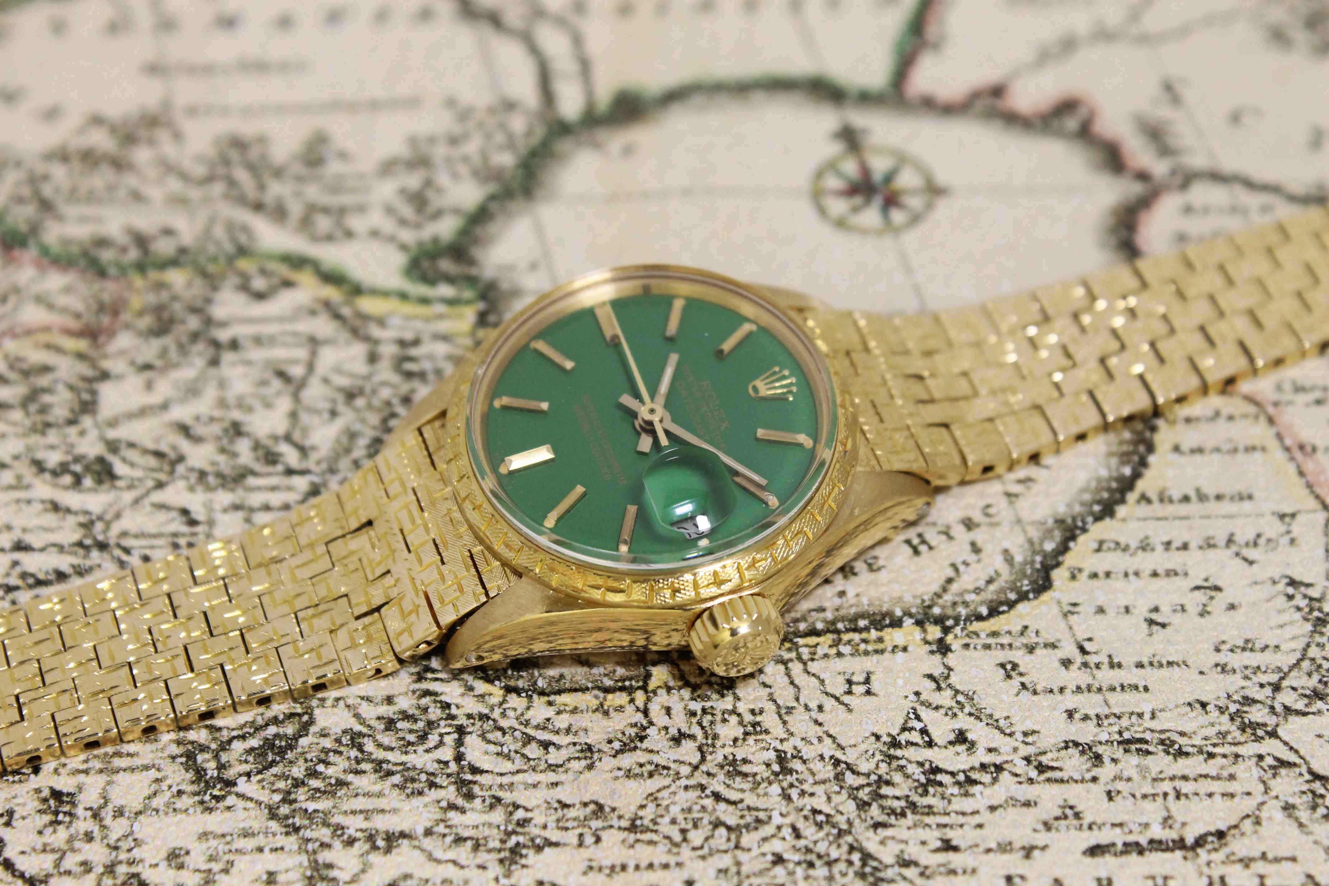 1975 Rolex Ladies Datejust Stella Green Ref. 6702