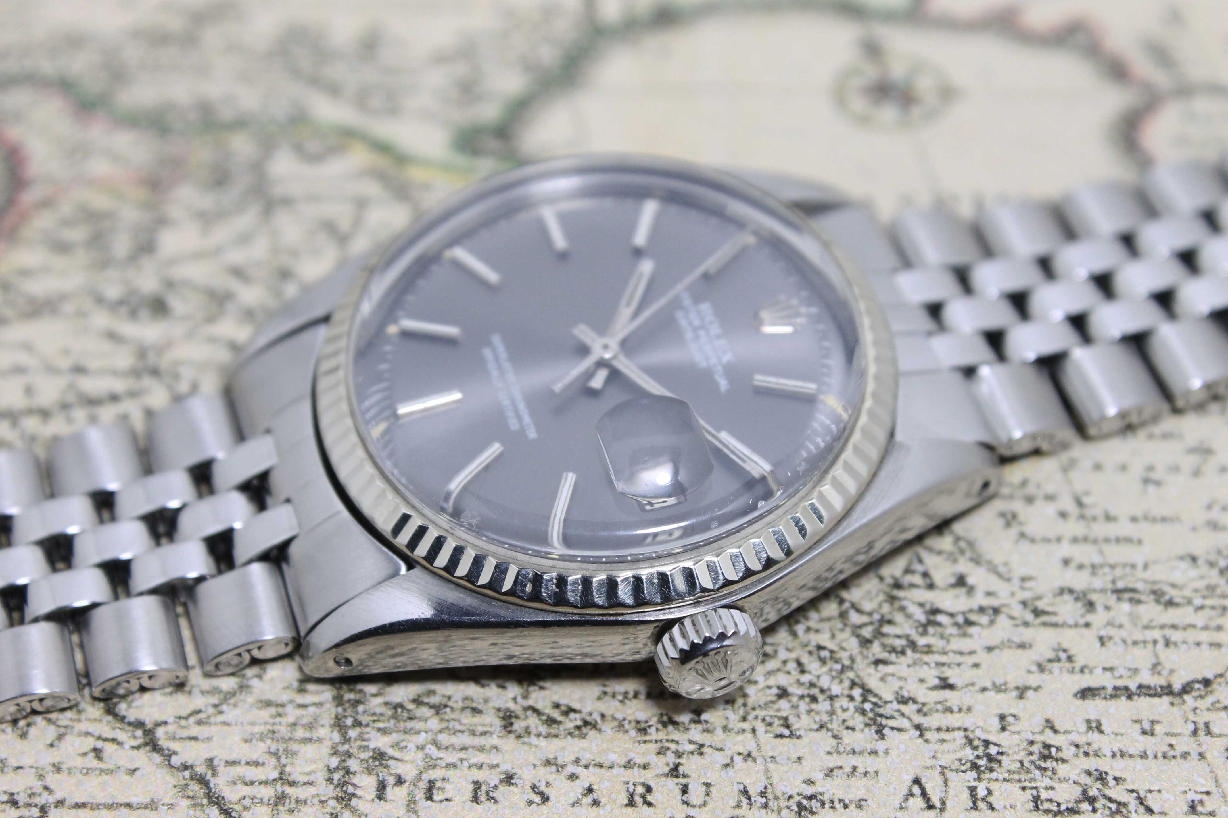 1973 Rolex Datejust Grey Dial St/WG Ref. 1601 (with Certificate)