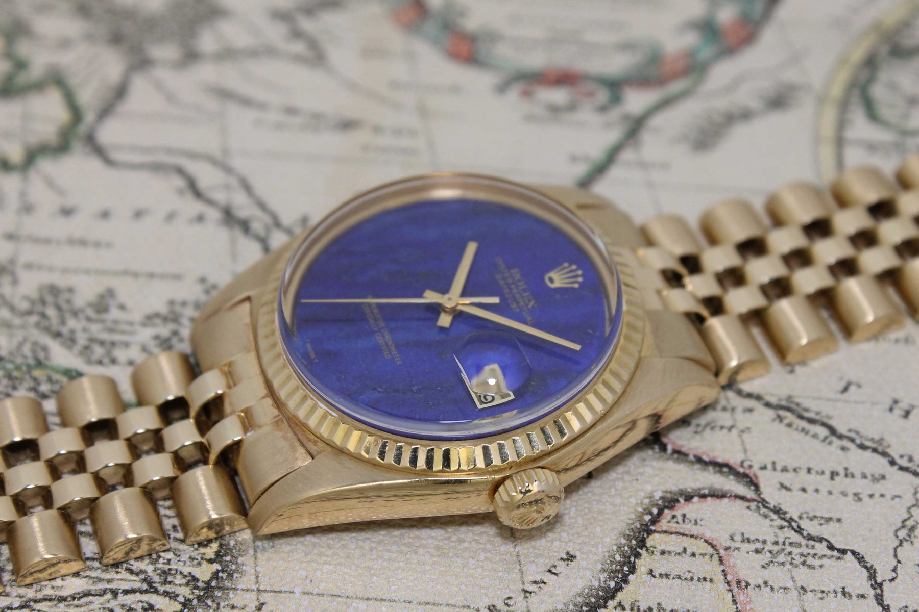 1974 Rolex Datejust 18K Rare Lapis Dial Ref. 1601