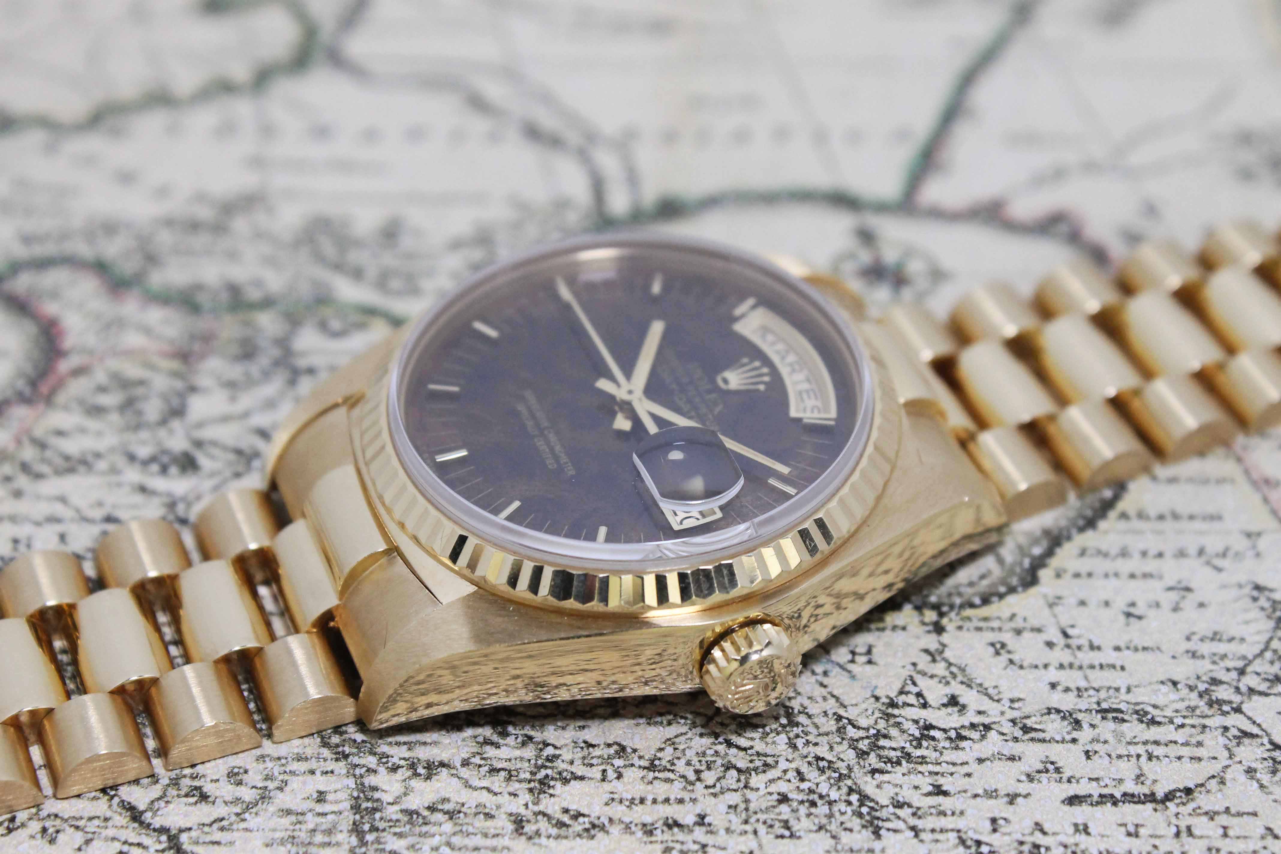 1980 Rolex Day Date 'Like New' with Burl Wood Dial Ref. 18038