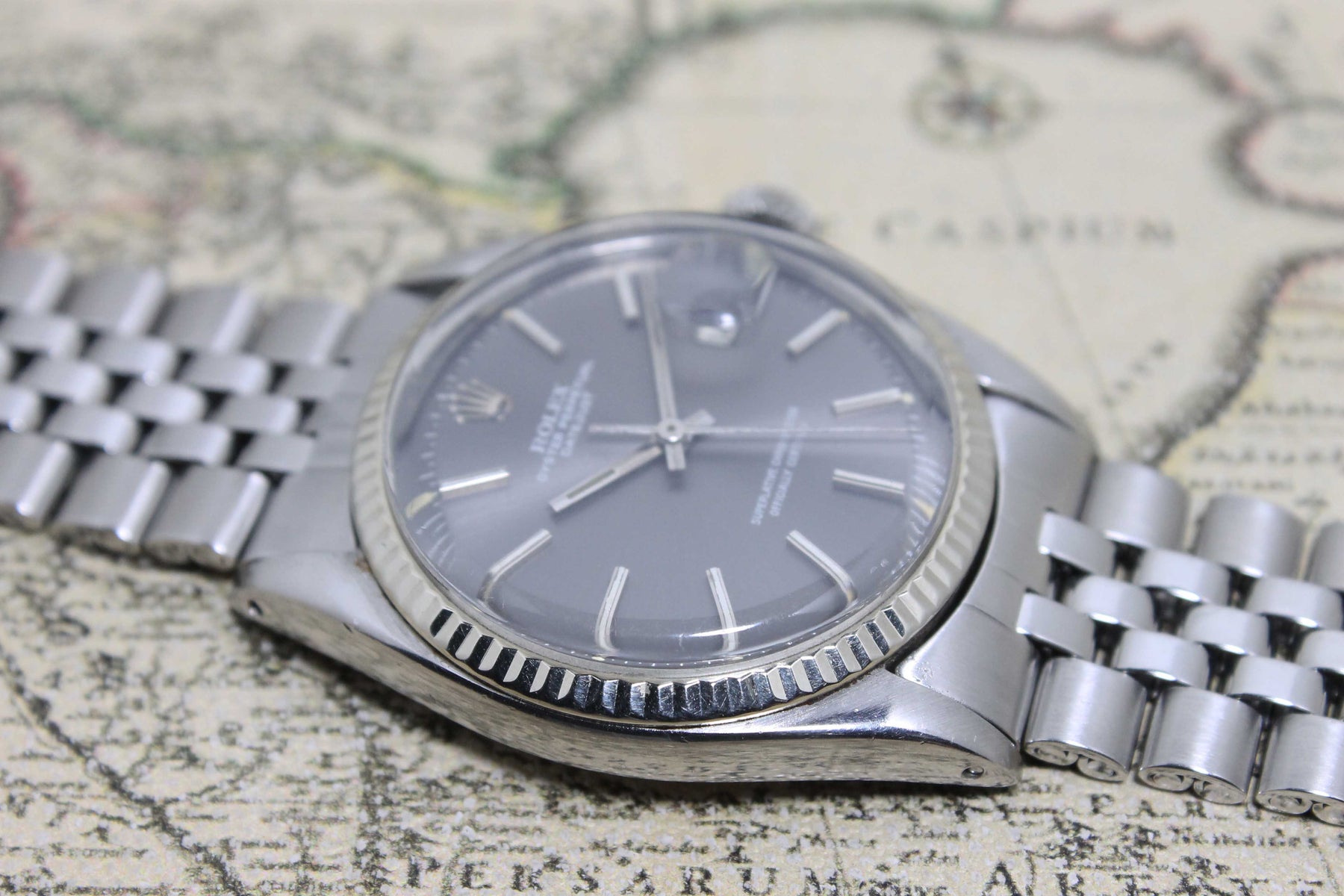 1973 Rolex Datejust Grey Dial St/WG Ref. 1601 (with Certificate)