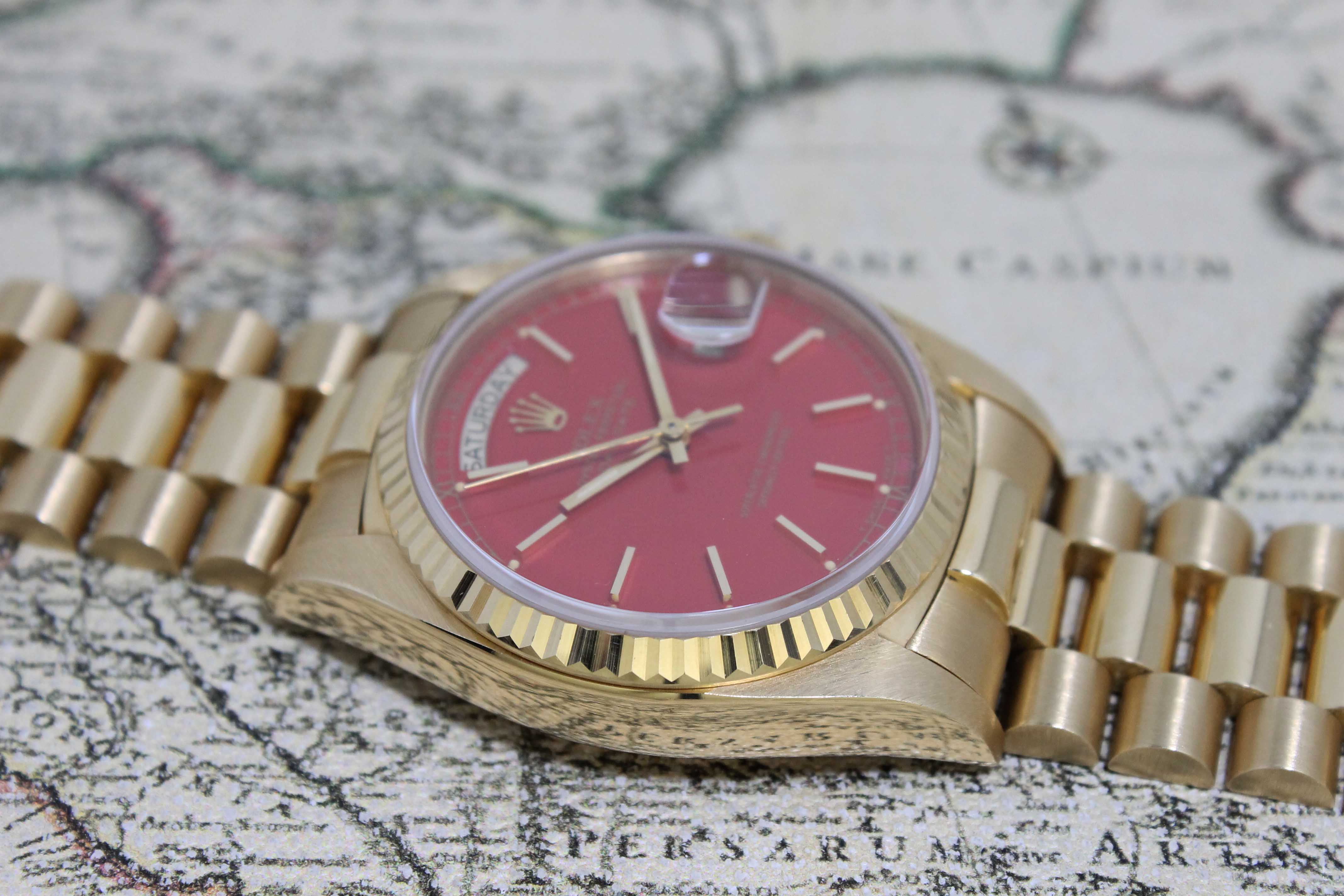 1978 Rolex Day Date Red Stella Ref. 18038 (Full Set)