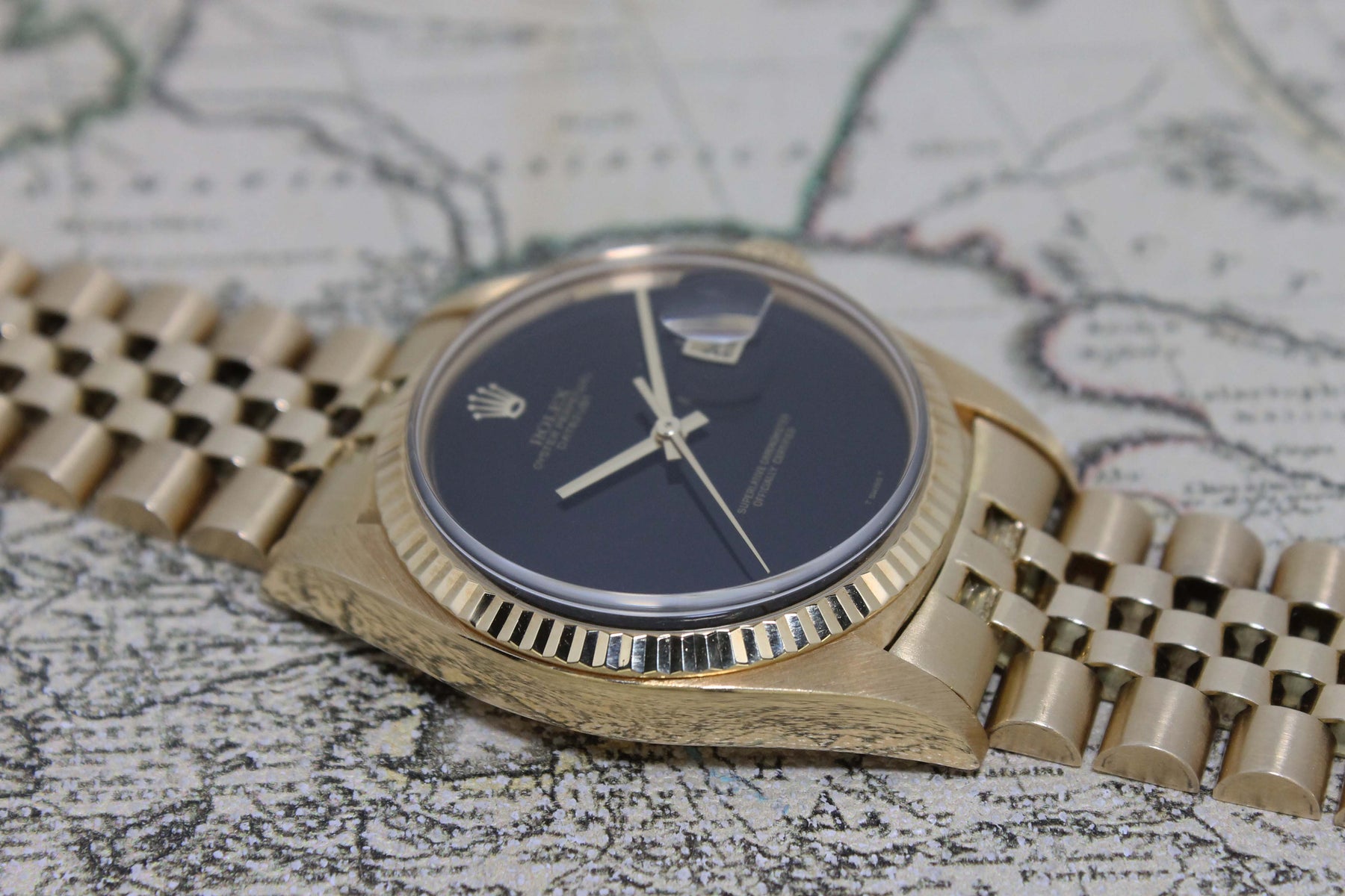 1975 Rolex Datejust 18K Onyx Dial Ref. 1601