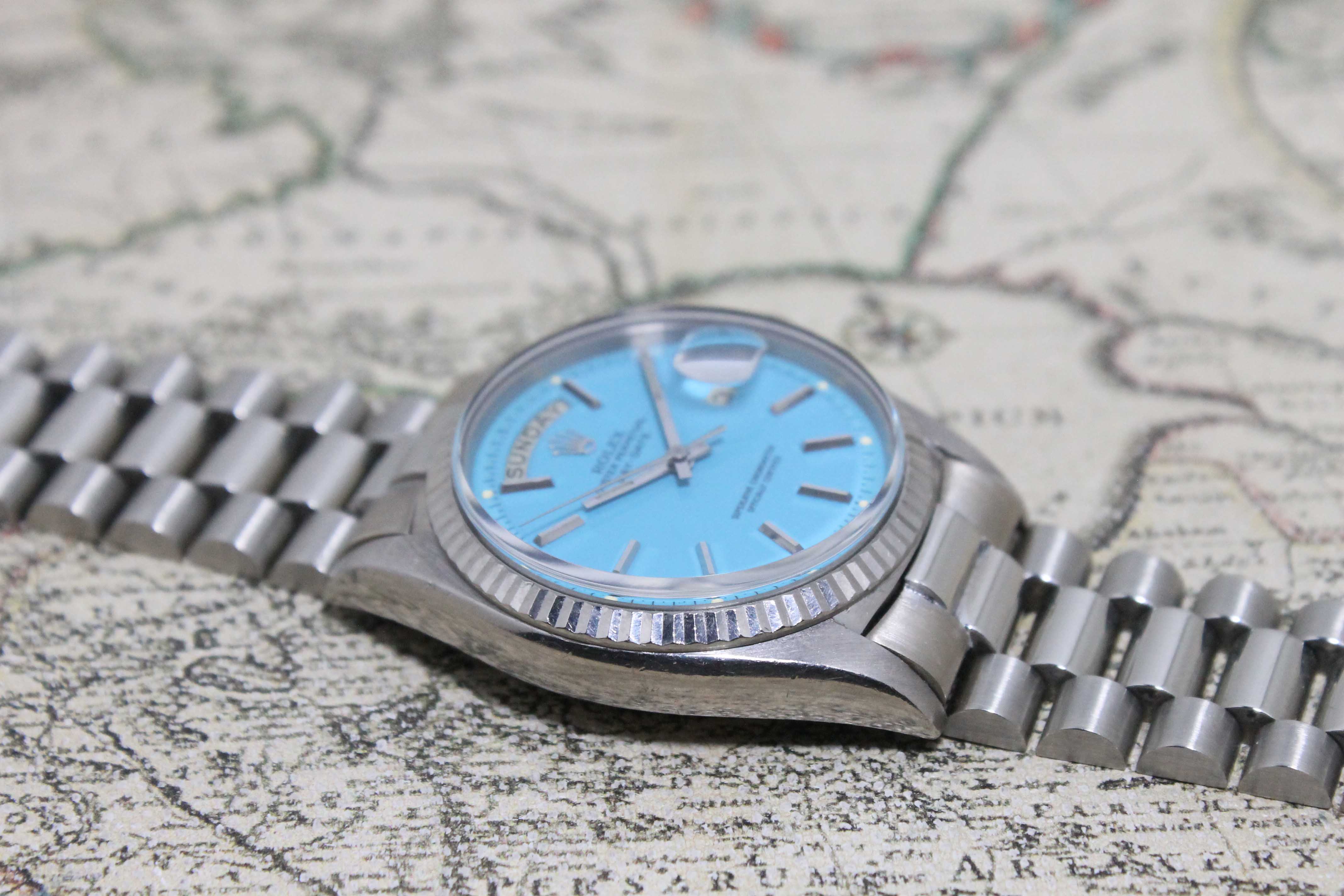 1967 Rolex Day Date WG Turquoise Stella Dial Ref. 1803