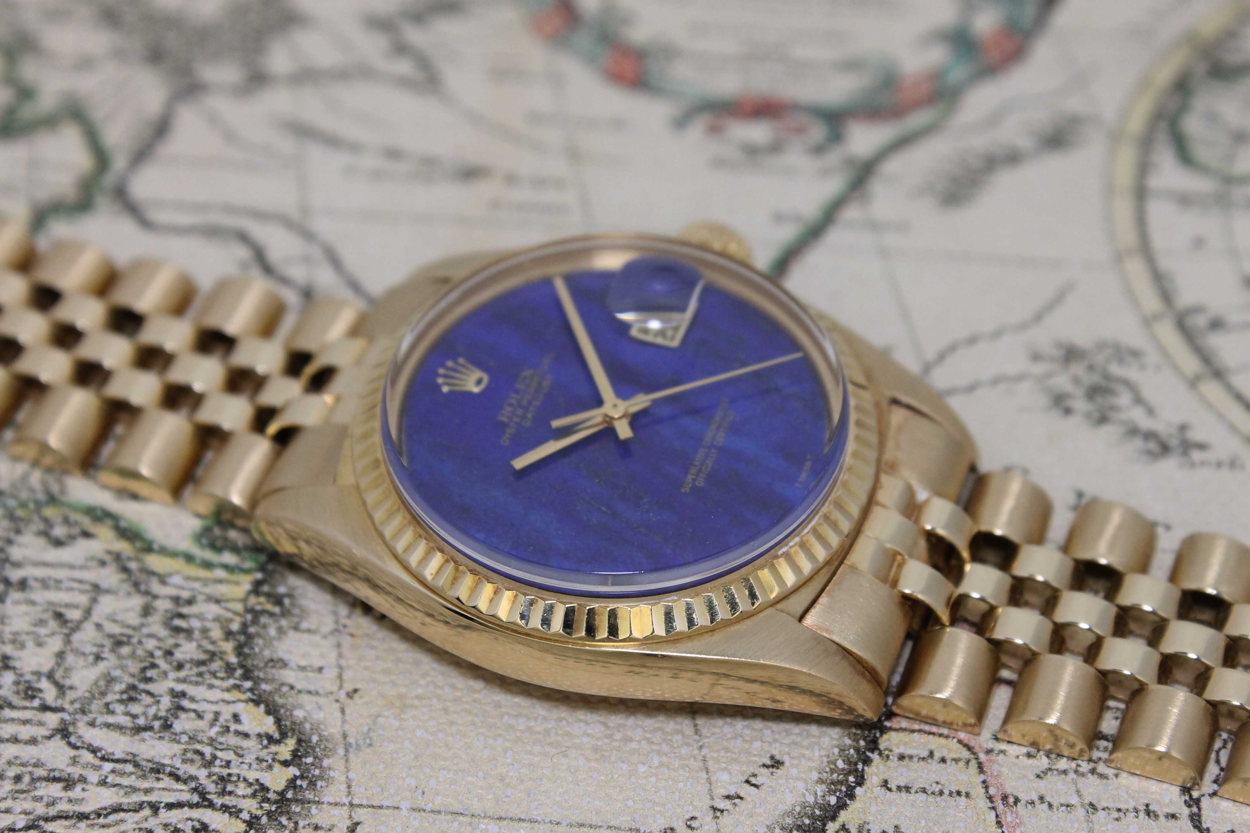 1974 Rolex Datejust 18K Rare Lapis Dial Ref. 1601