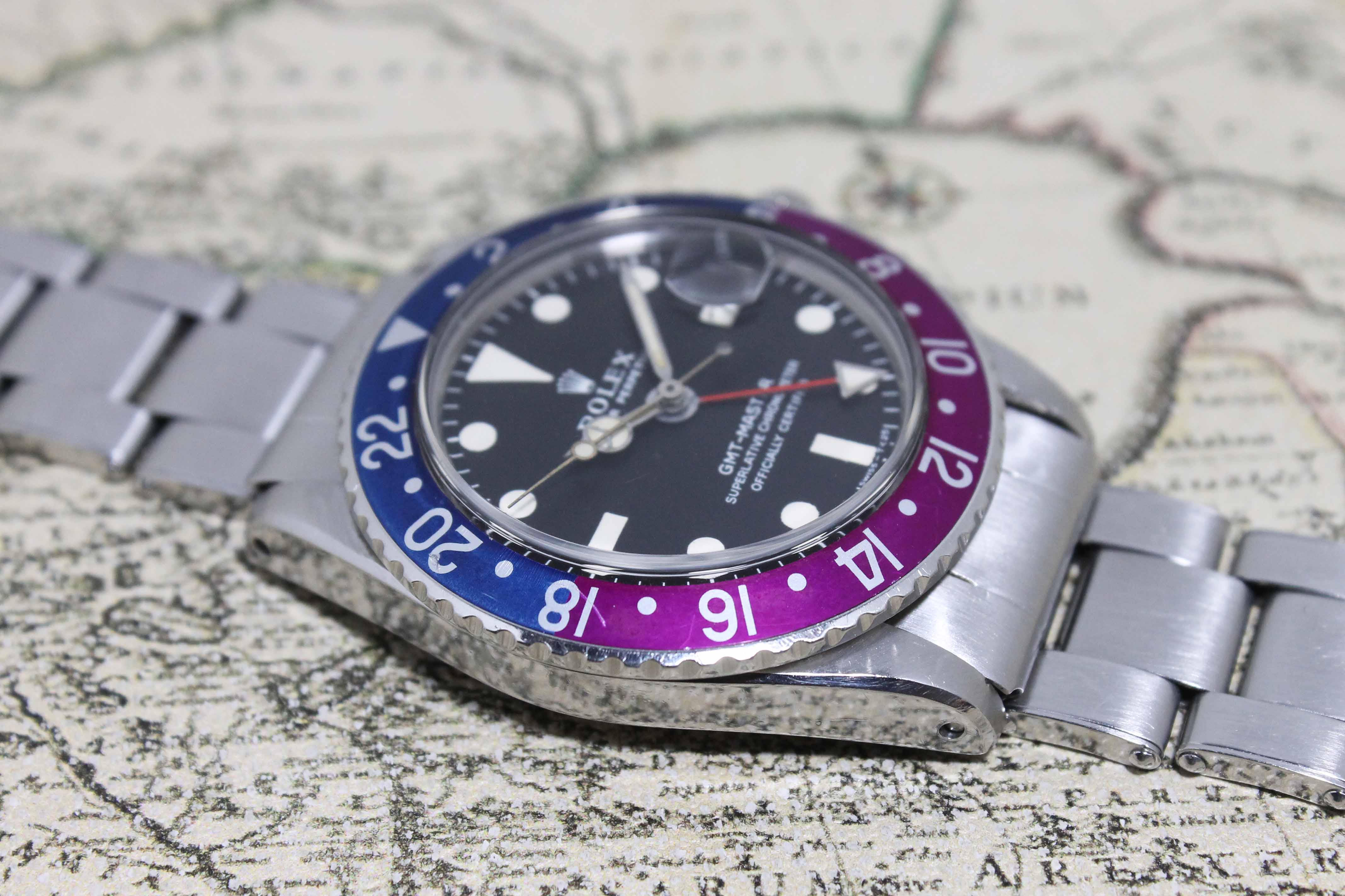 1968 Rolex GMT Master MK1 Unpolished Fuchsia Bezel Ref. 1675