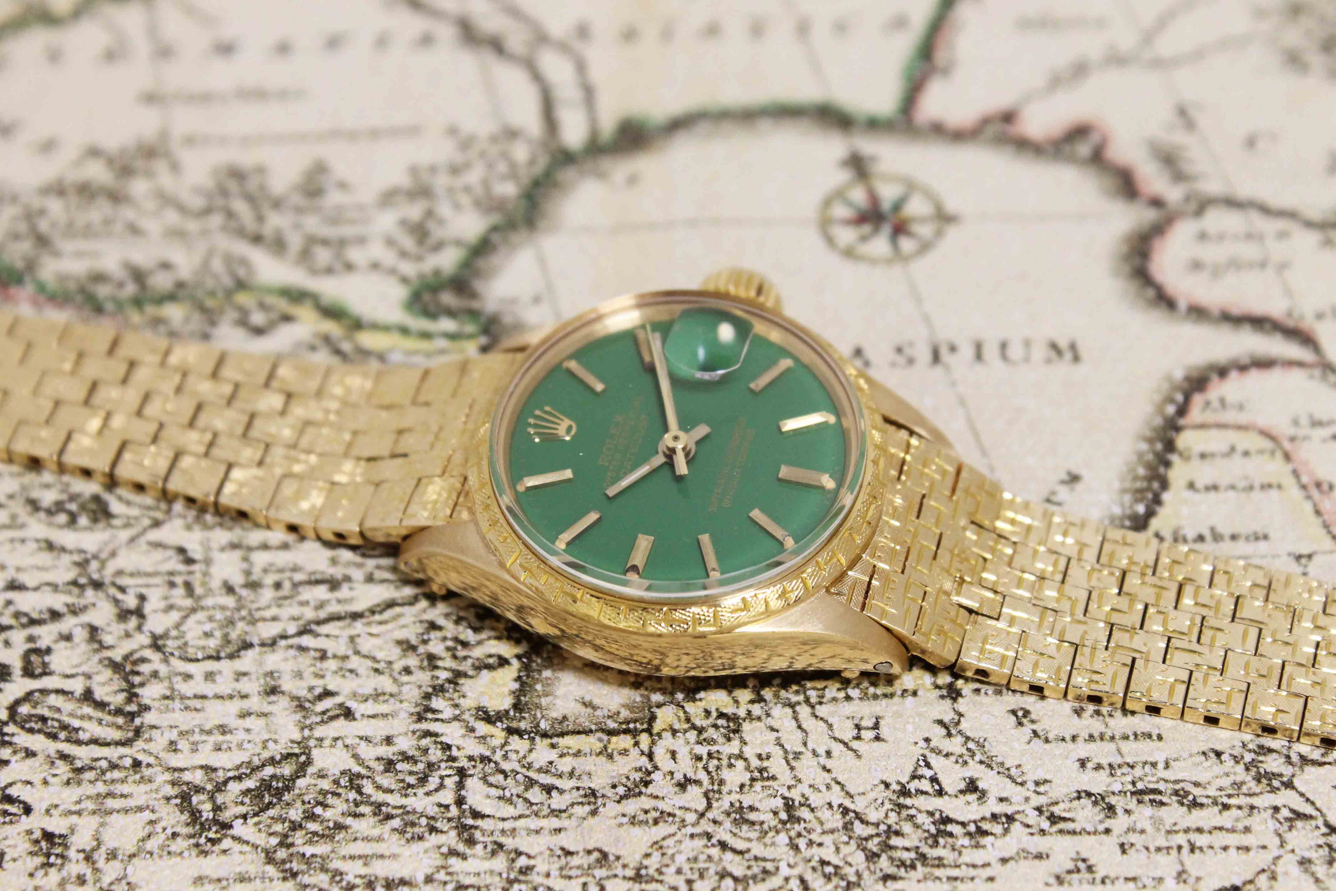 1975 Rolex Ladies Datejust Stella Green Ref. 6702