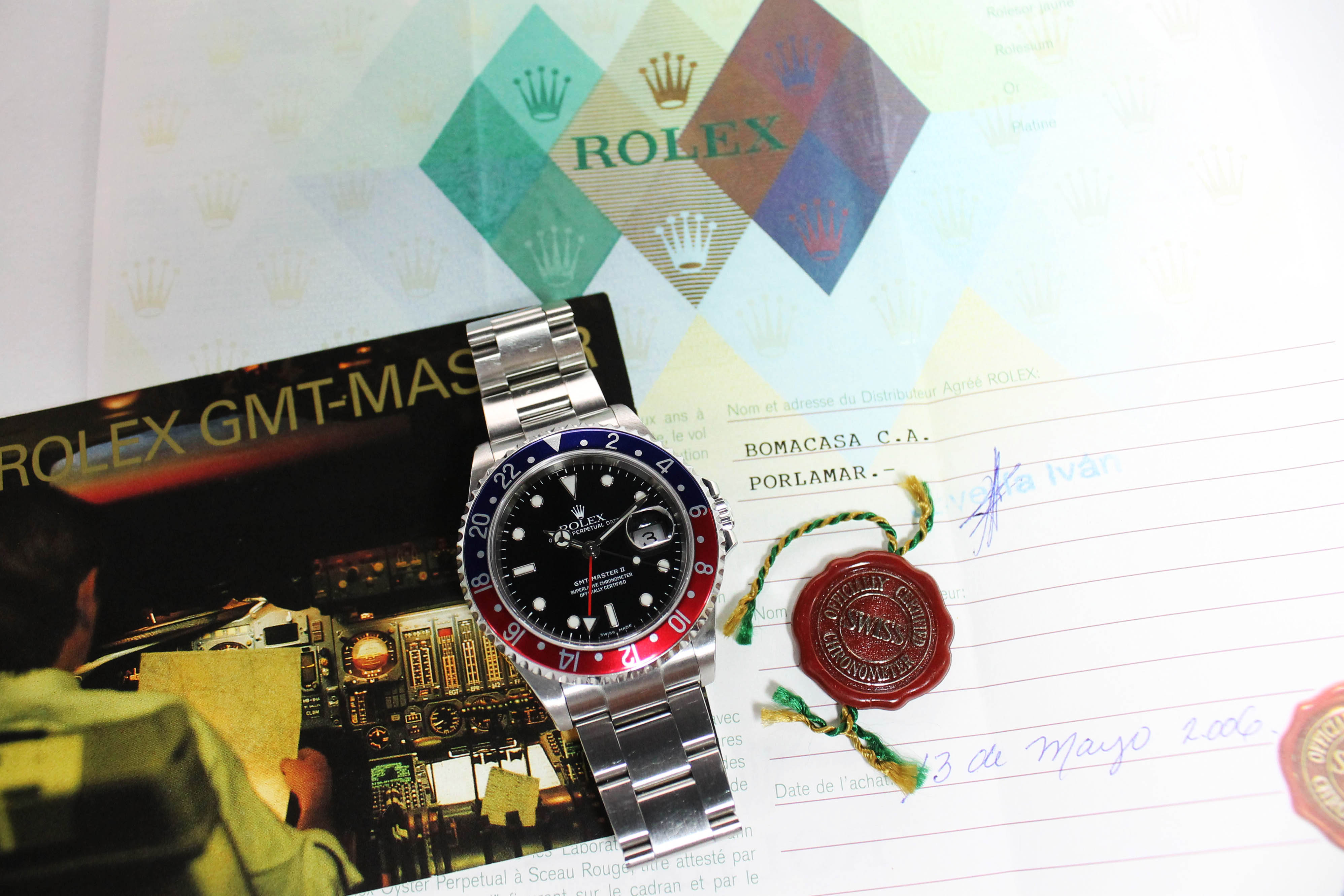 2005 Rolex GMT Master II Pepsi Unpolished Ref. 16710 (with Papers)