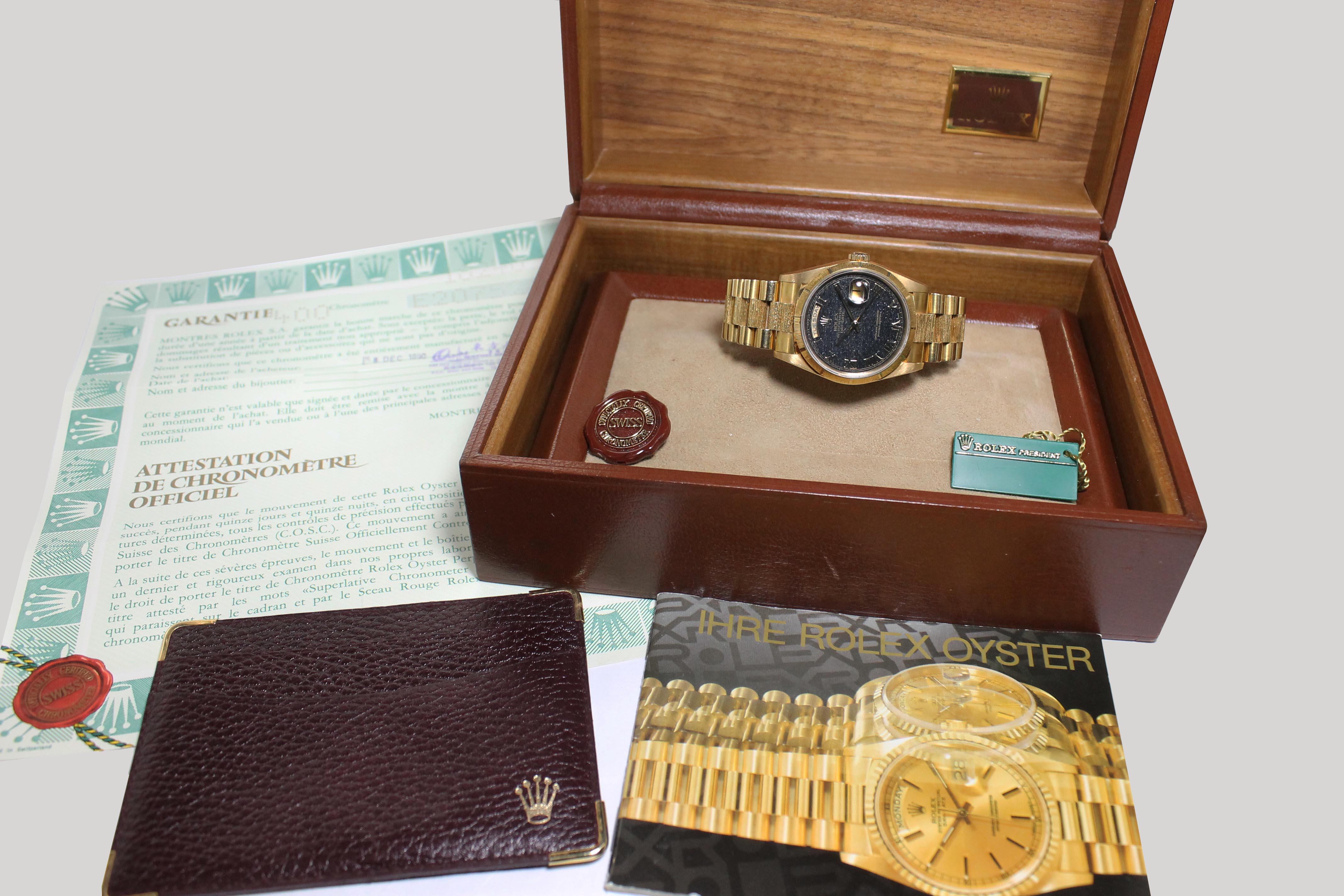 1990 Rolex Day Date Ferrite Dial Ref. 18248 (with Box & Papers)