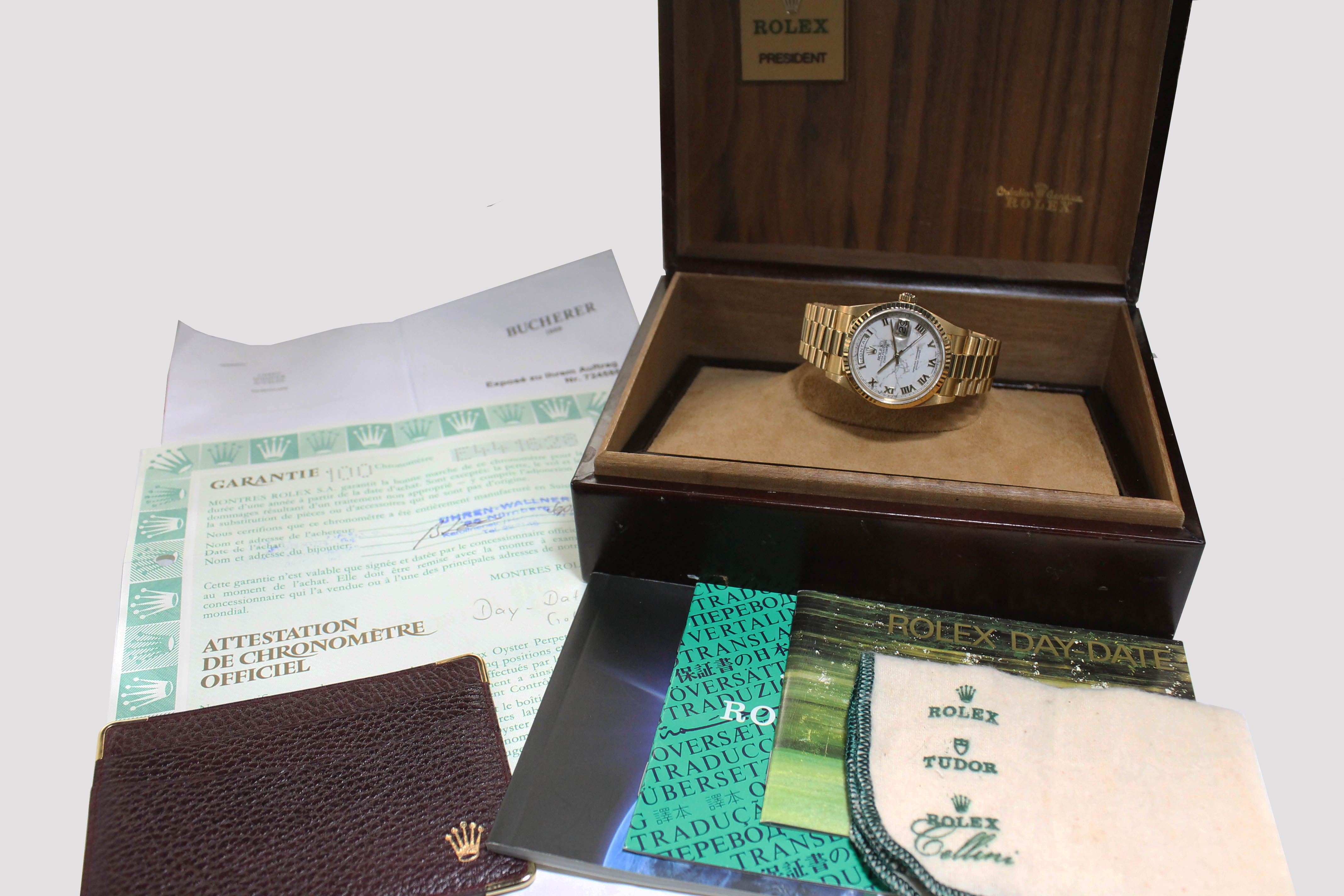 1991 Rolex Day Date Marble Dial Ref. 18238 (Full Set + RSC & Invoice)