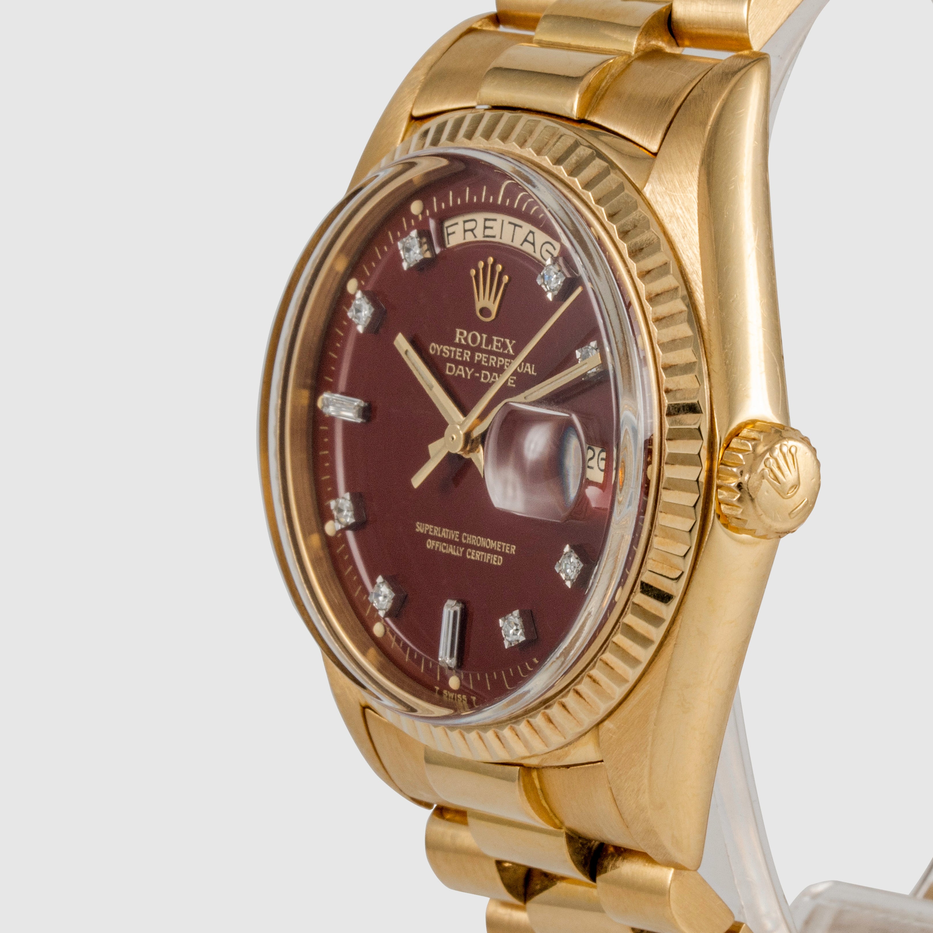 1971 Rolex Day Date Oxblood Stella Diamond Dial Ref. 1803