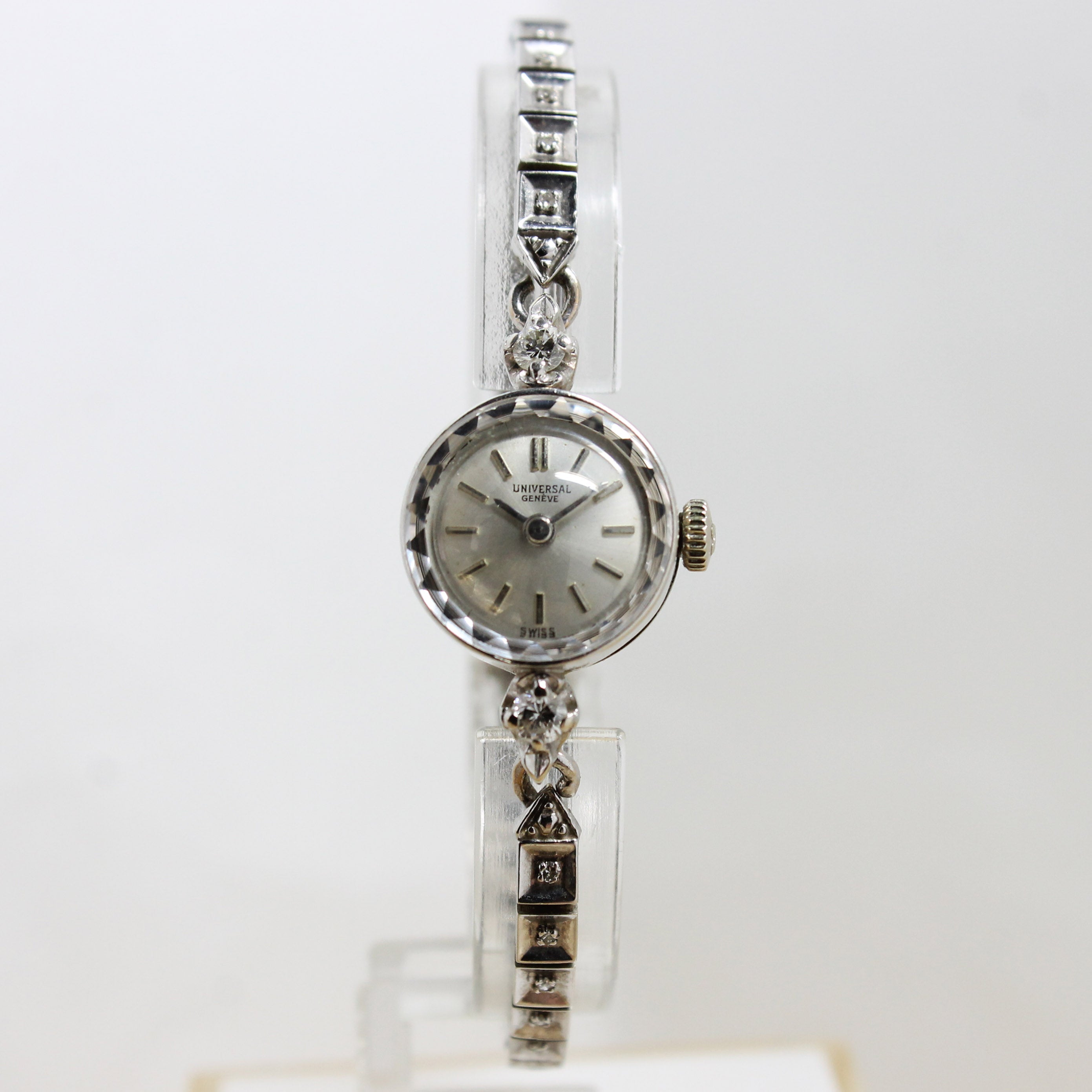 1960's Universal Geneve Cocktail Watch 14K Diamonds Ladies